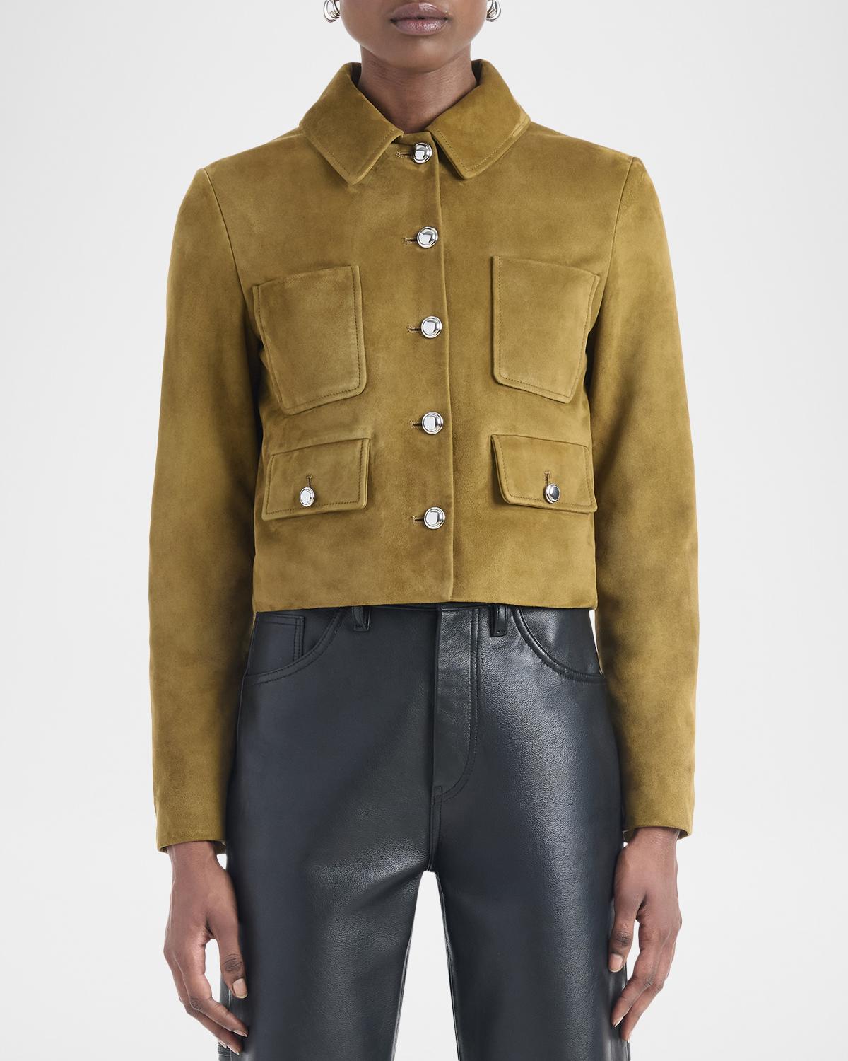 Astley Single-Breasted Suede Jacket - thumbnail 4