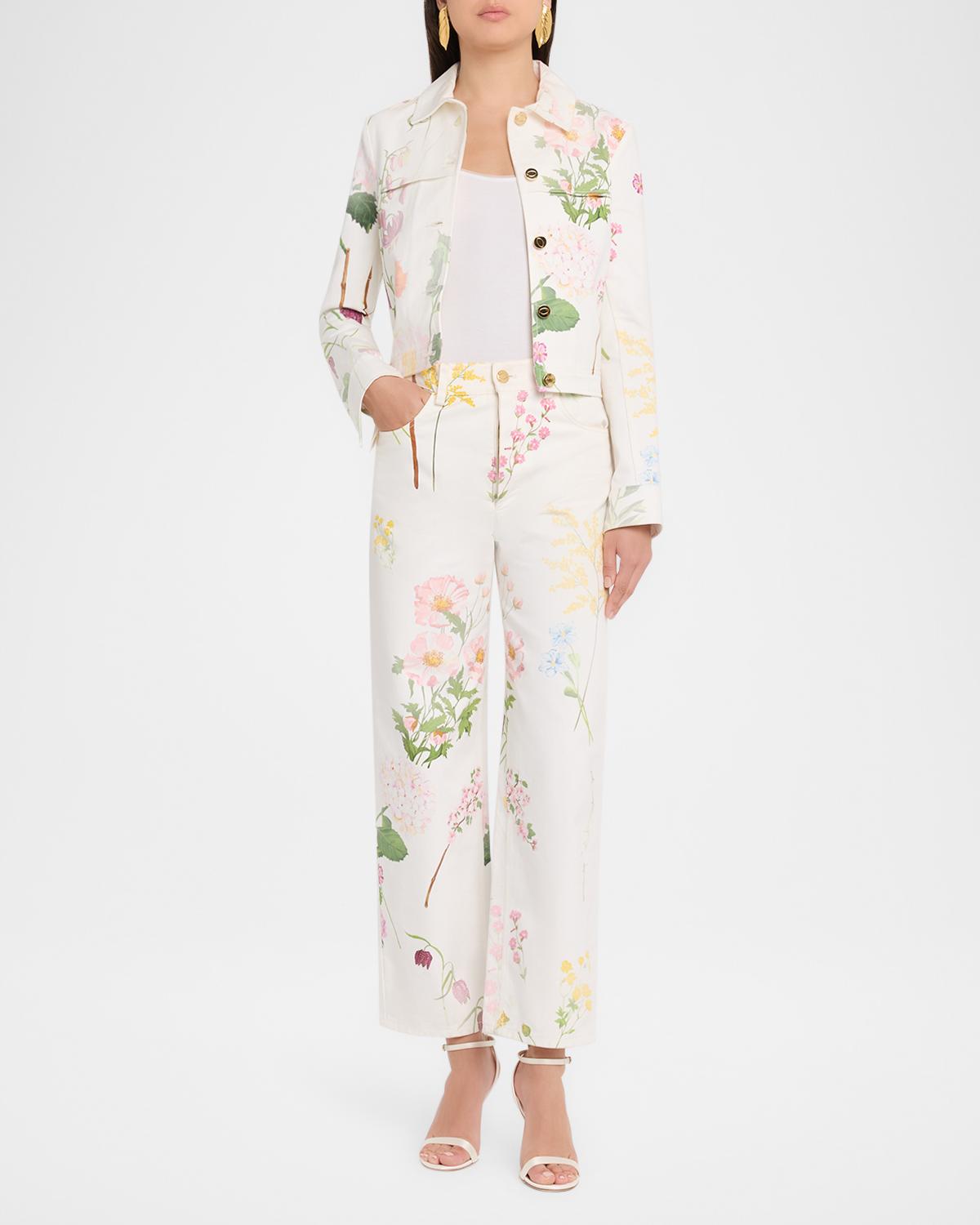 Faded Mixed Botanical Straight-Leg Ankle Pants - thumbnail 2