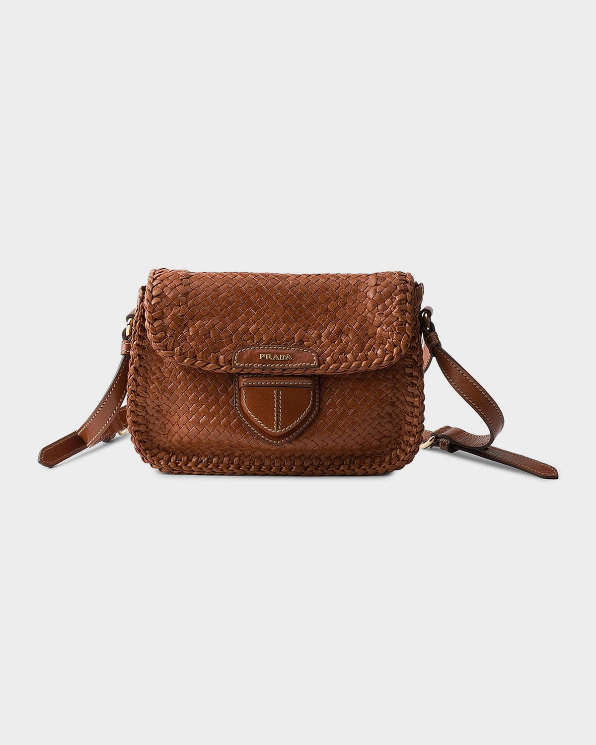 Prada Woven Leather Mini Shoulder Bag | Neiman Marcus
