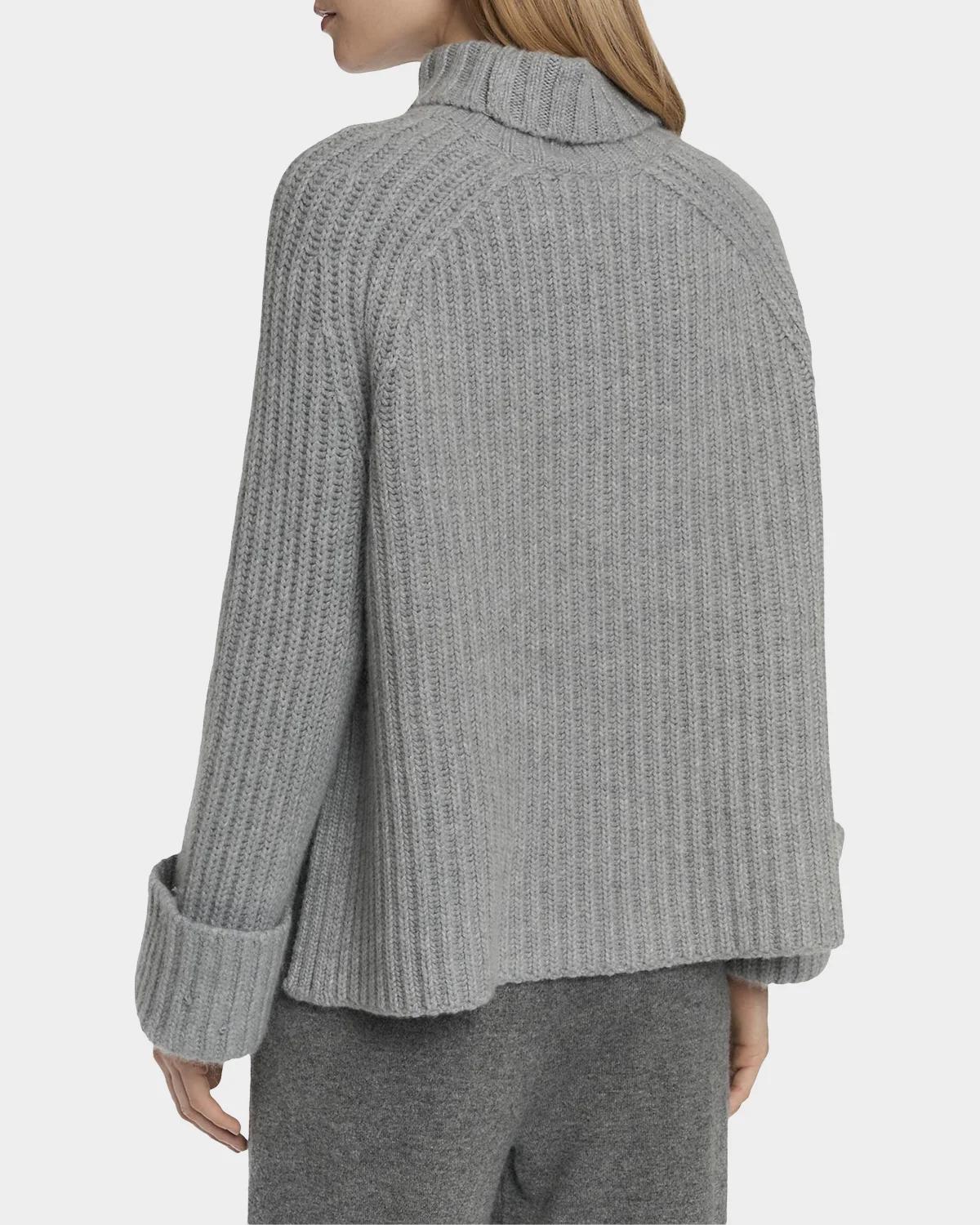 Rib-Knit Cashmere Raglan Turtleneck Sweater - thumbnail 3