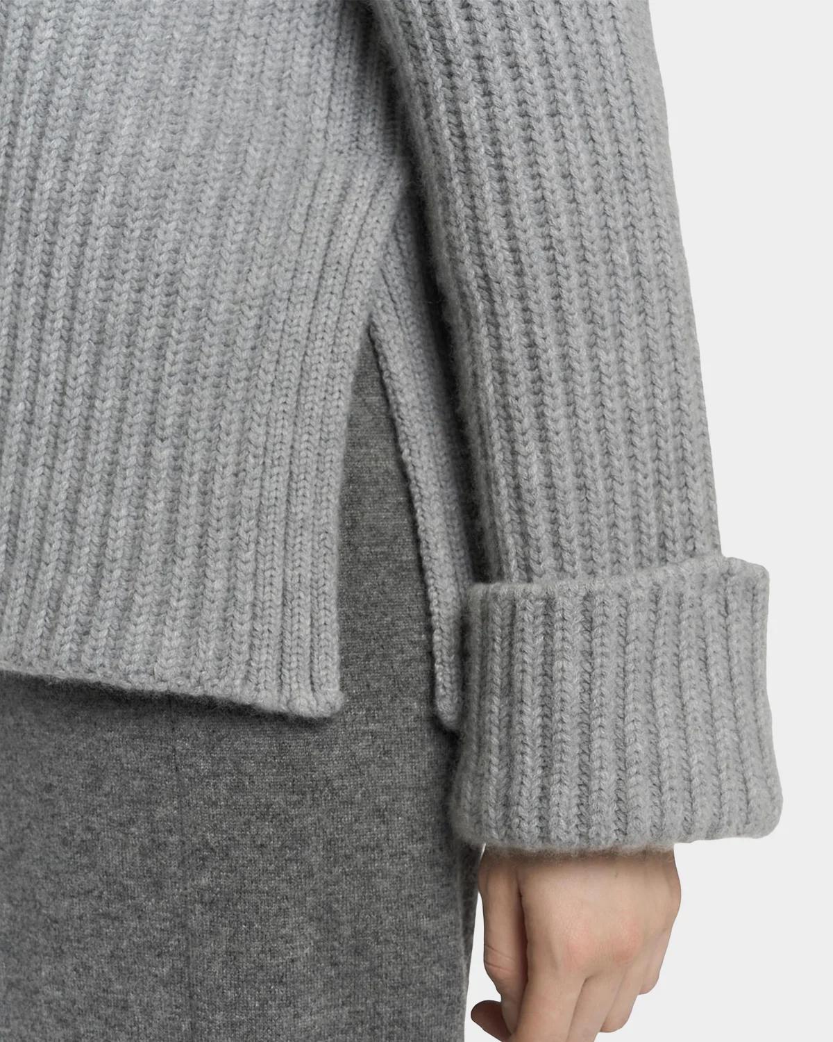 Rib-Knit Cashmere Raglan Turtleneck Sweater - thumbnail 5