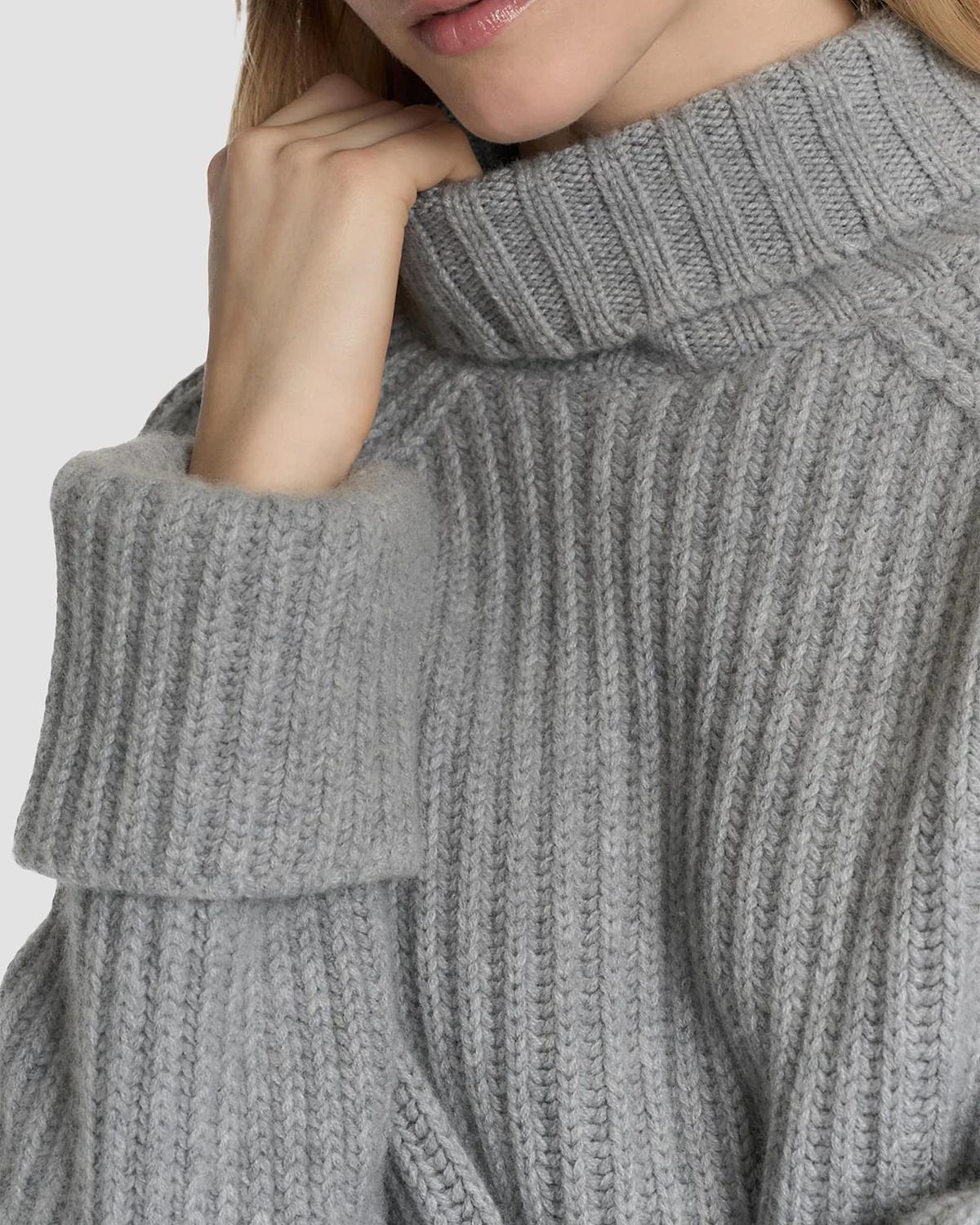 Rib-Knit Cashmere Raglan Turtleneck Sweater - thumbnail 7