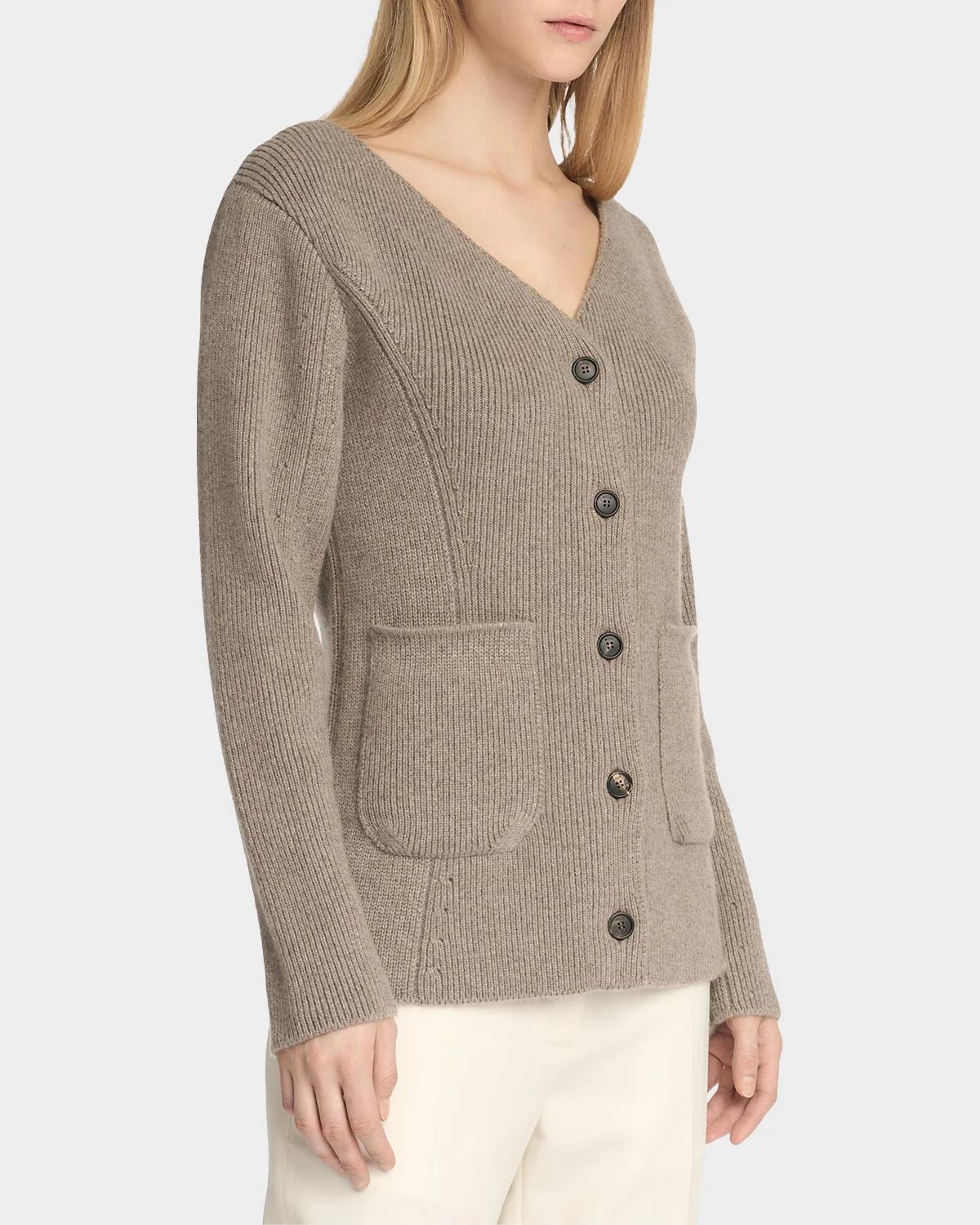 Rib-Knit Cashmere Pocket Cardigan - thumbnail 5