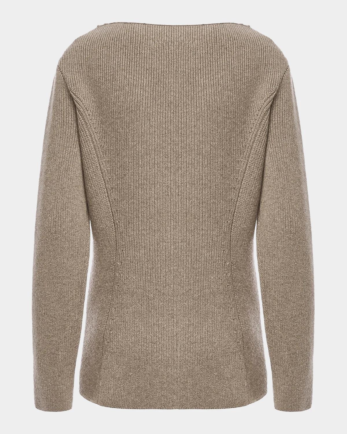 Rib-Knit Cashmere Pocket Cardigan - thumbnail 7