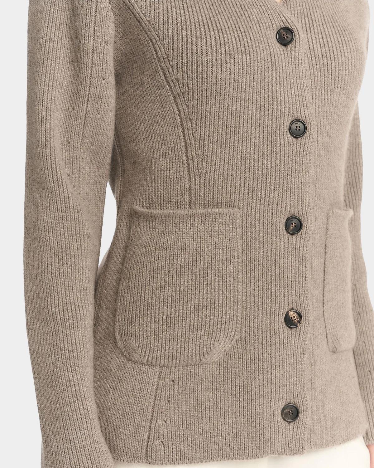 Rib-Knit Cashmere Pocket Cardigan - thumbnail 6
