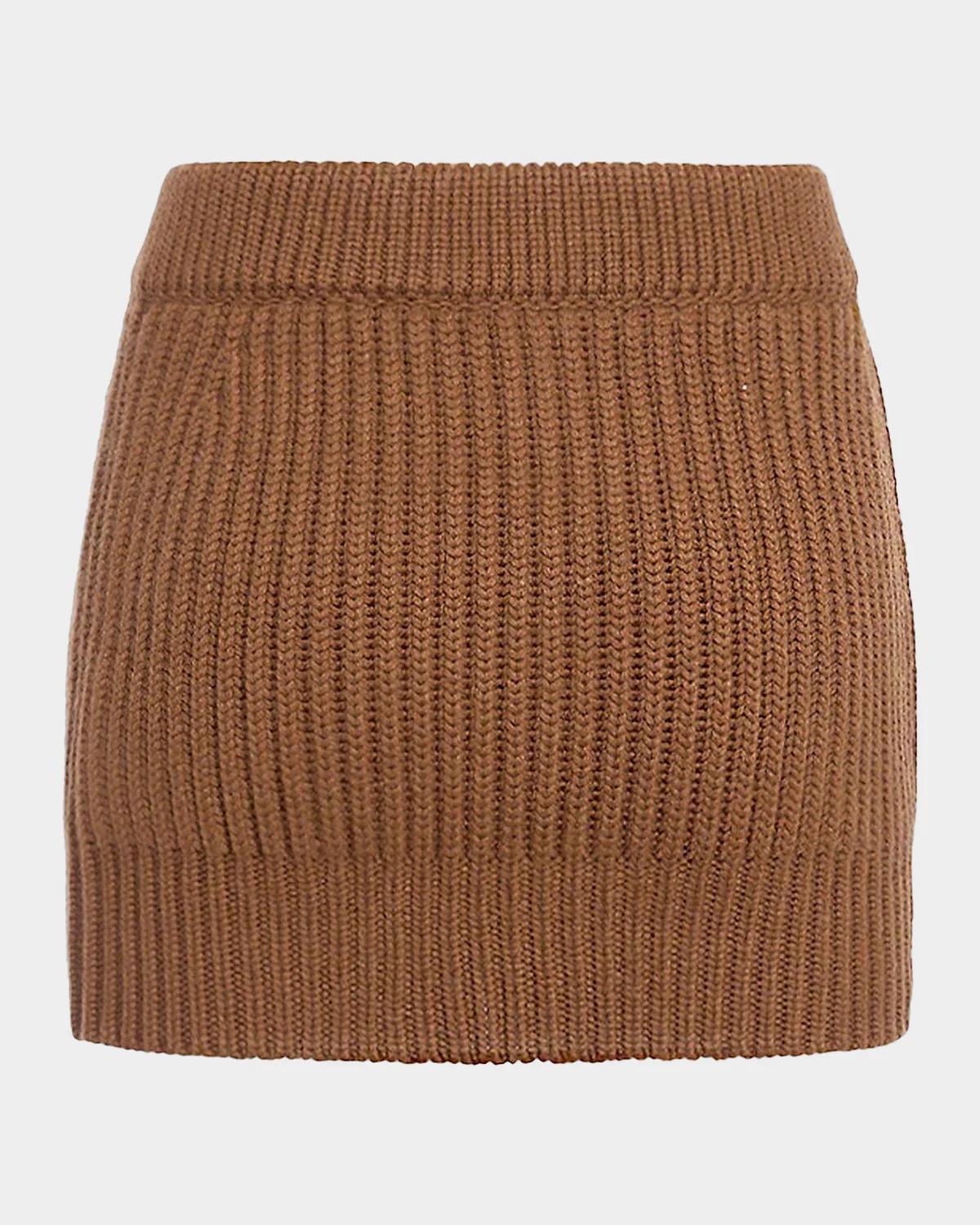 Rib-Knit Cashmere Miniskirt - thumbnail 2