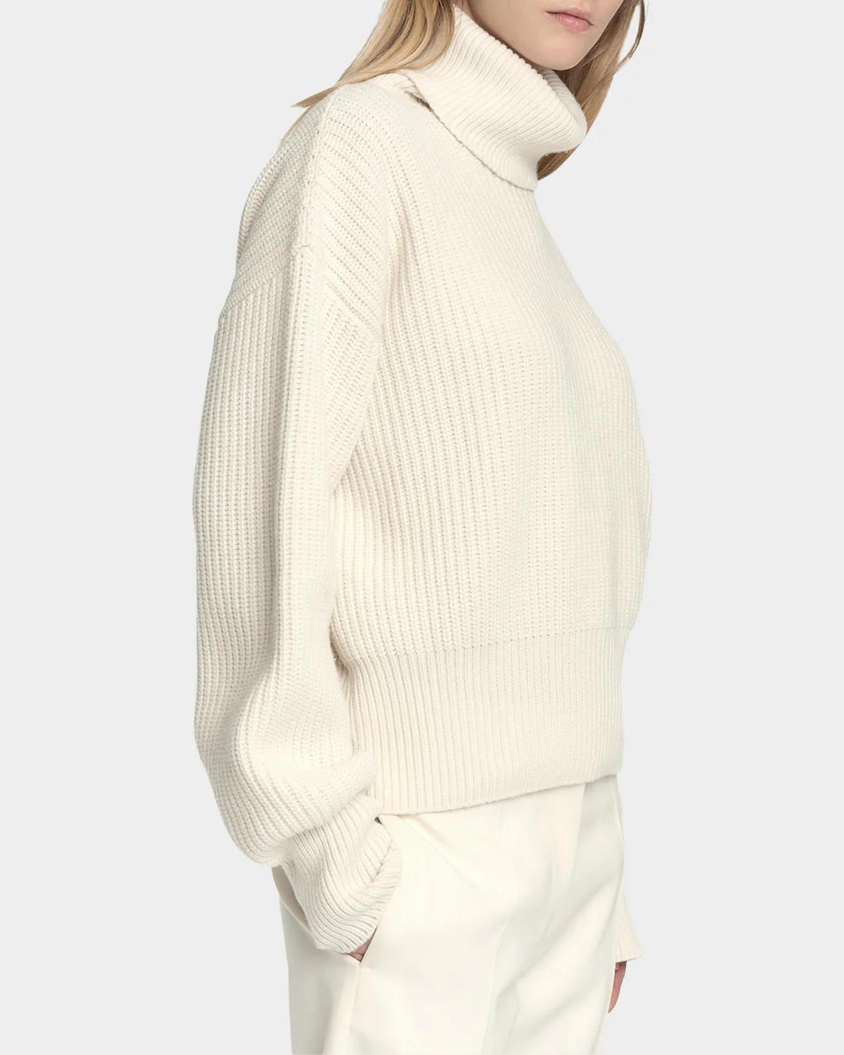 Rib-Knit Cashmere Turtleneck Sweater - thumbnail 5