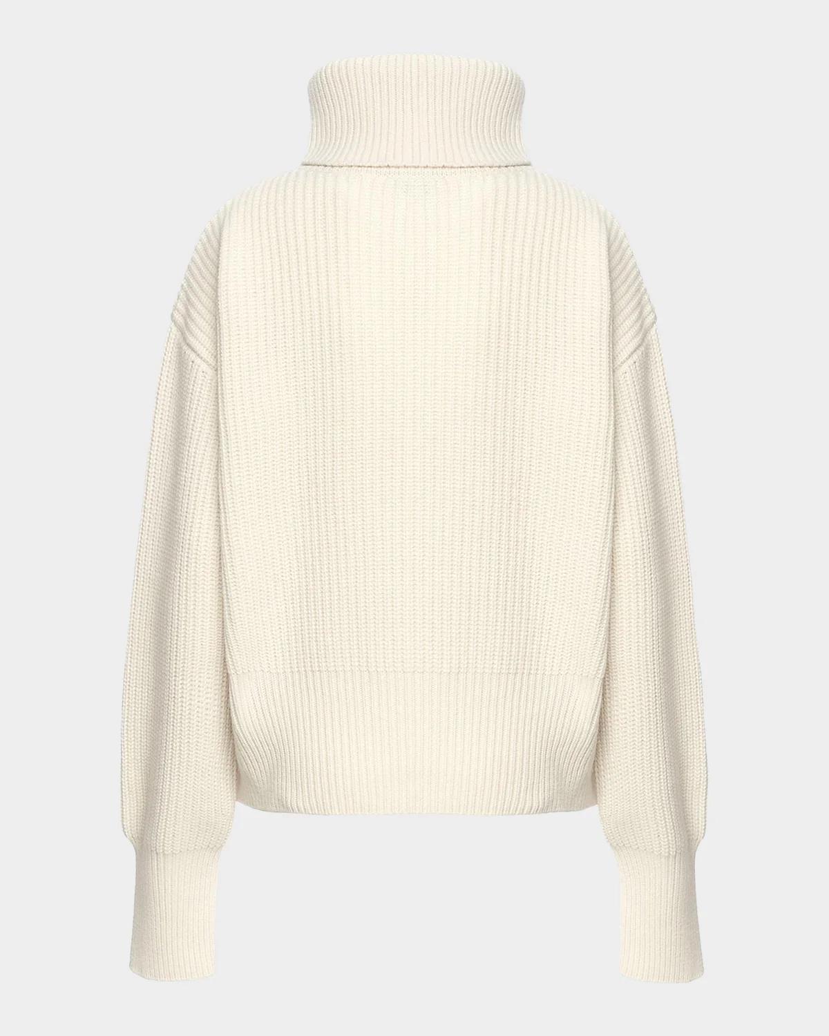 Rib-Knit Cashmere Turtleneck Sweater - thumbnail 7