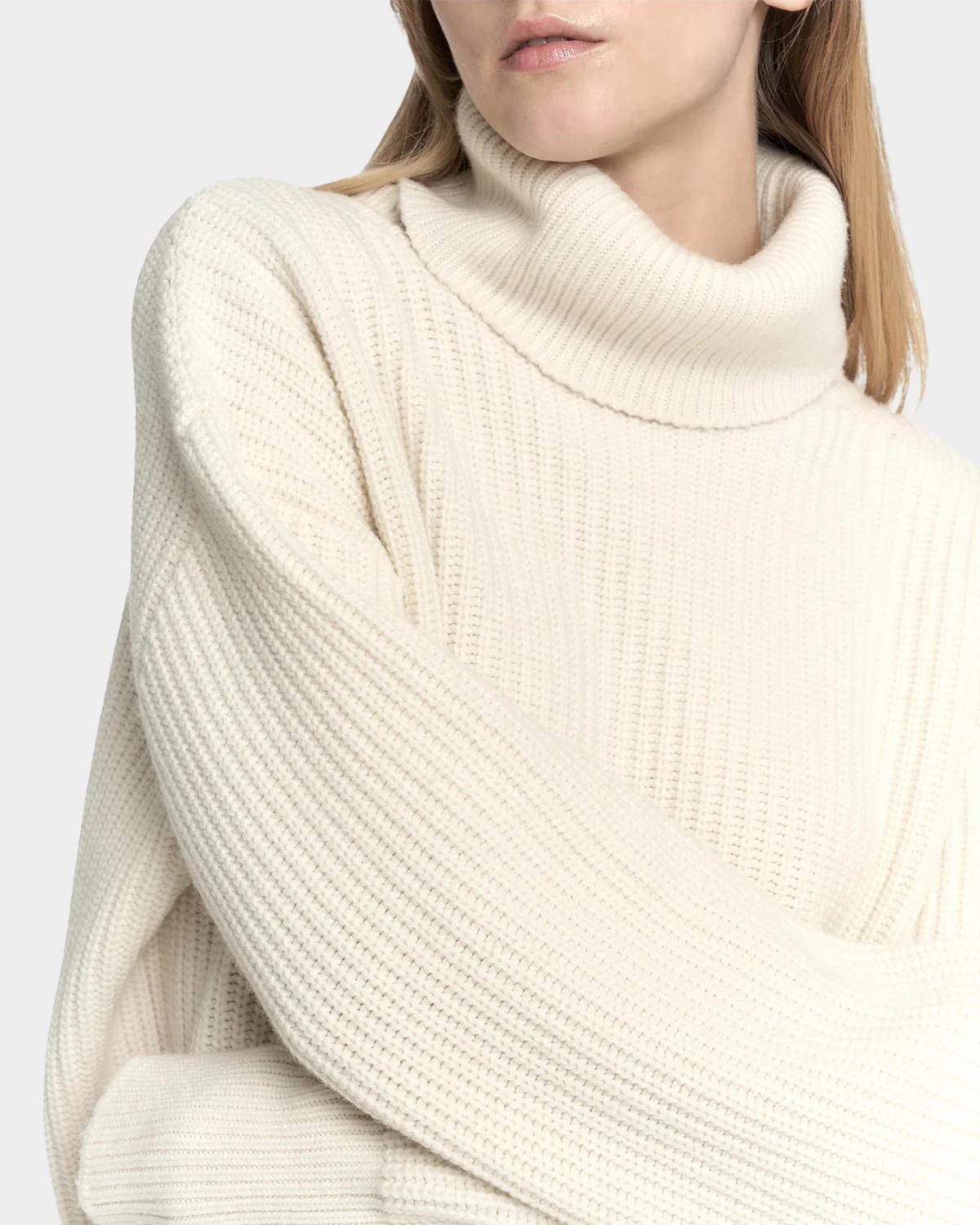 Rib-Knit Cashmere Turtleneck Sweater - thumbnail 6