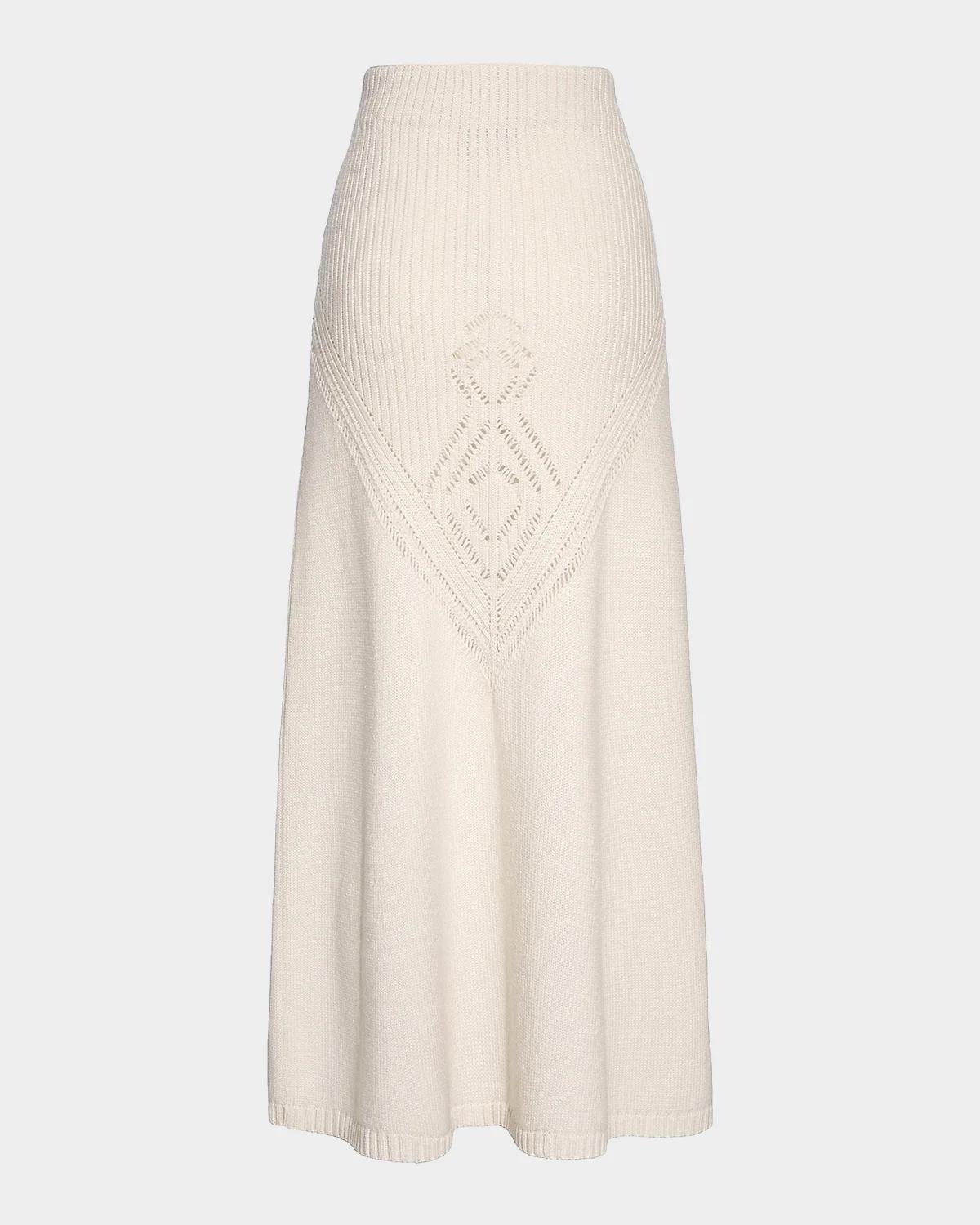 Cashmere Pointelle-Knit Maxi Skirt - thumbnail 3