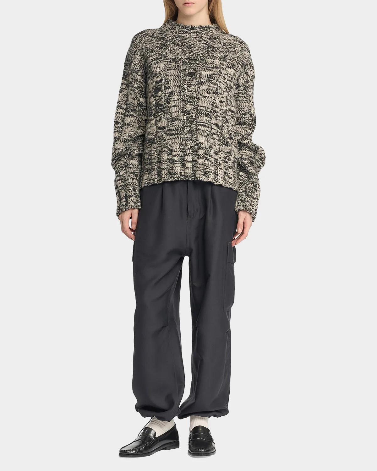 Marled Wool-Silk Sweater - thumbnail 3