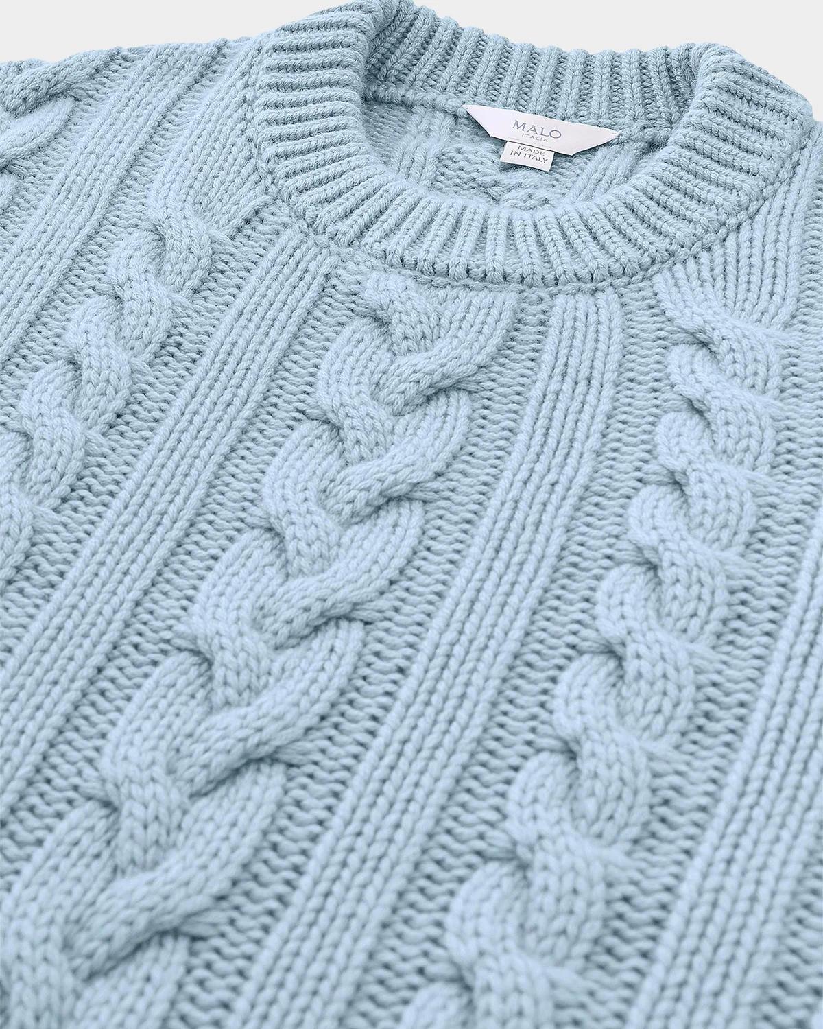 Cable-Knit Cashmere Crewneck Sweater - thumbnail 5