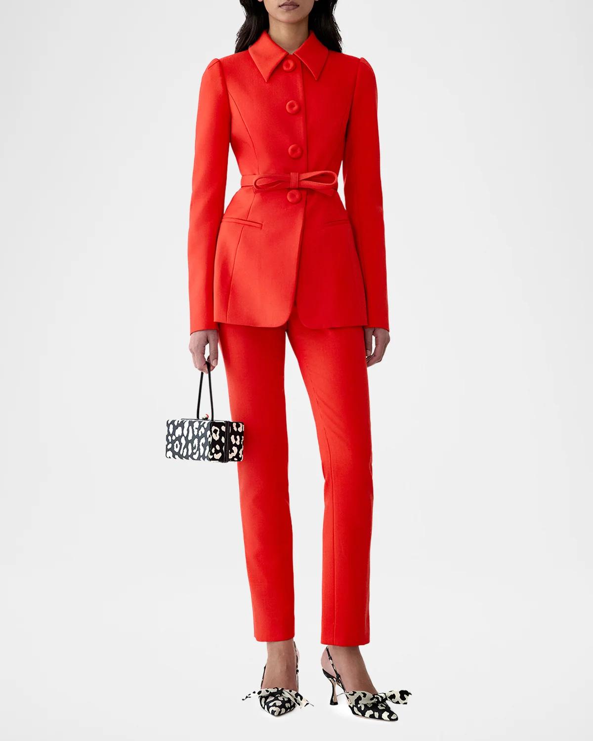 Wool Slim-Leg Ankle Cigarette Pants - thumbnail 2