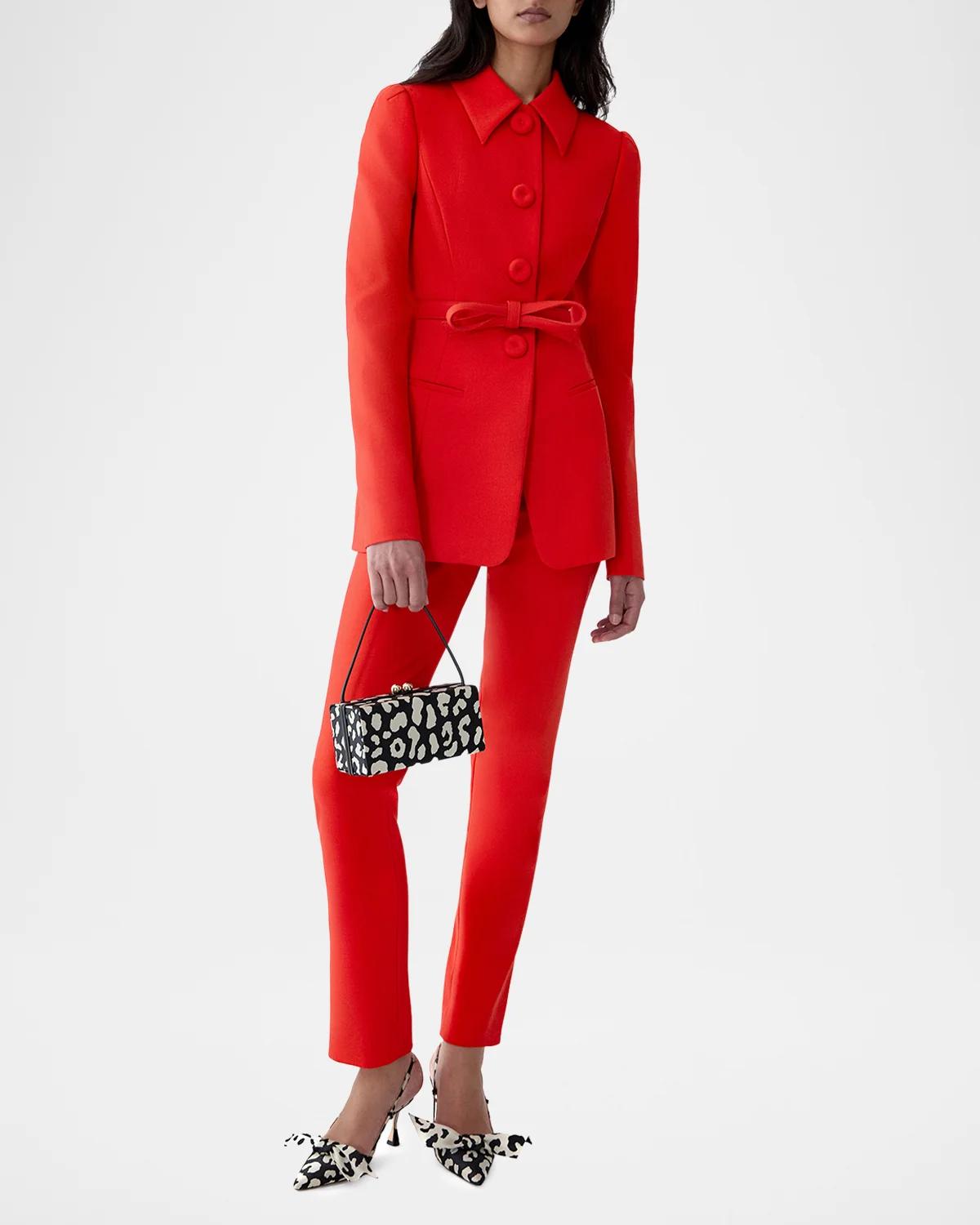 Wool Slim-Leg Ankle Cigarette Pants - thumbnail 4