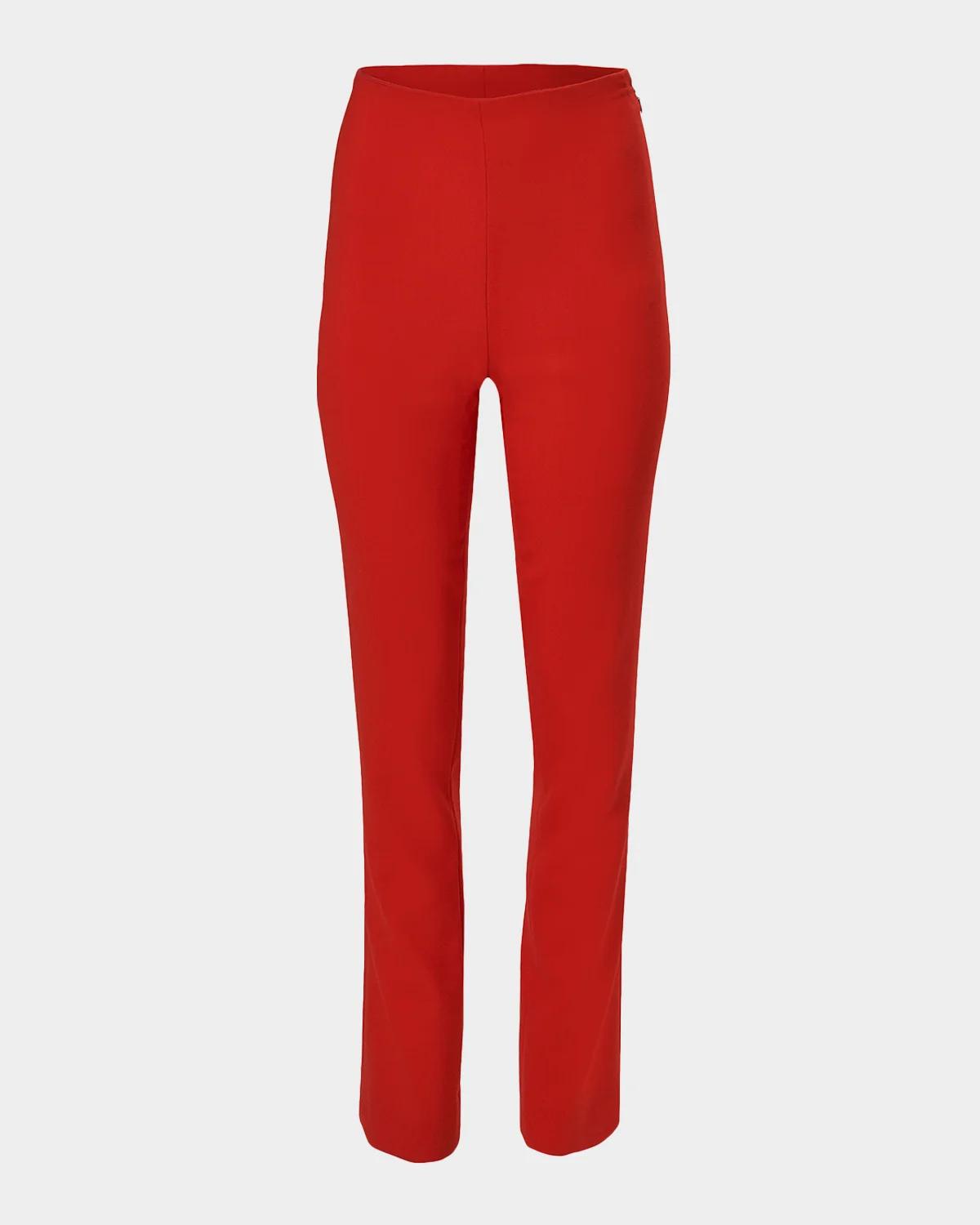 Wool Slim-Leg Ankle Cigarette Pants