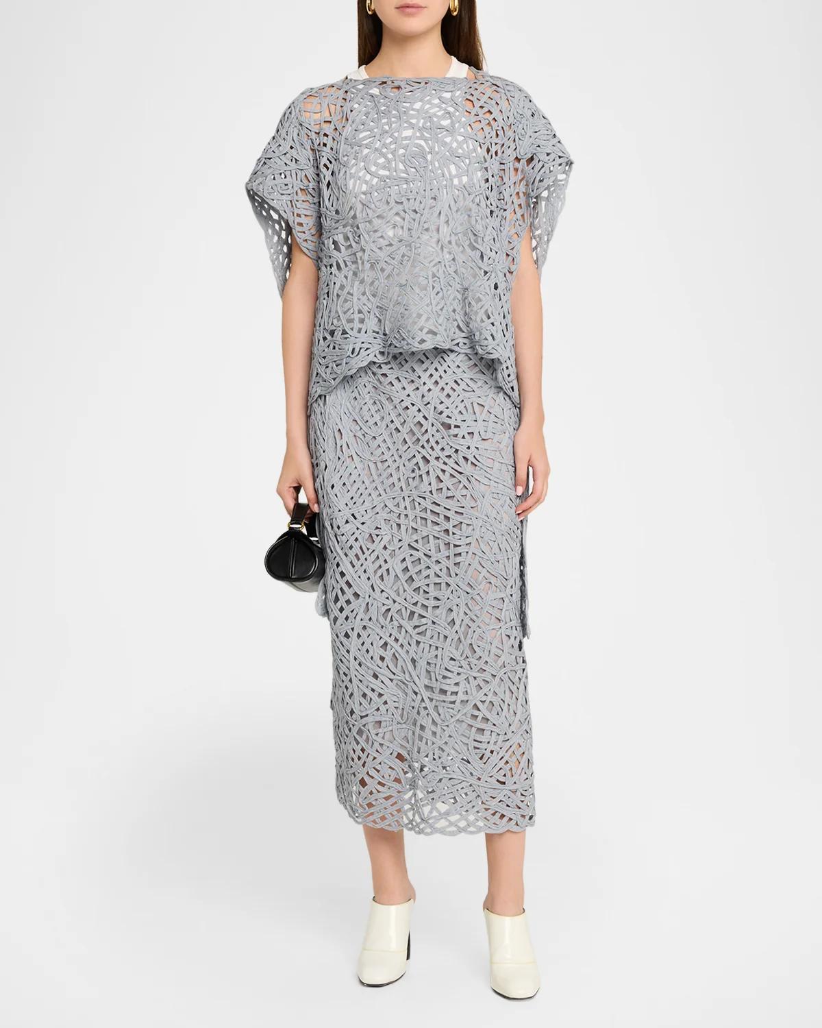 Clara Tiered Openwork Knit Top - thumbnail 2