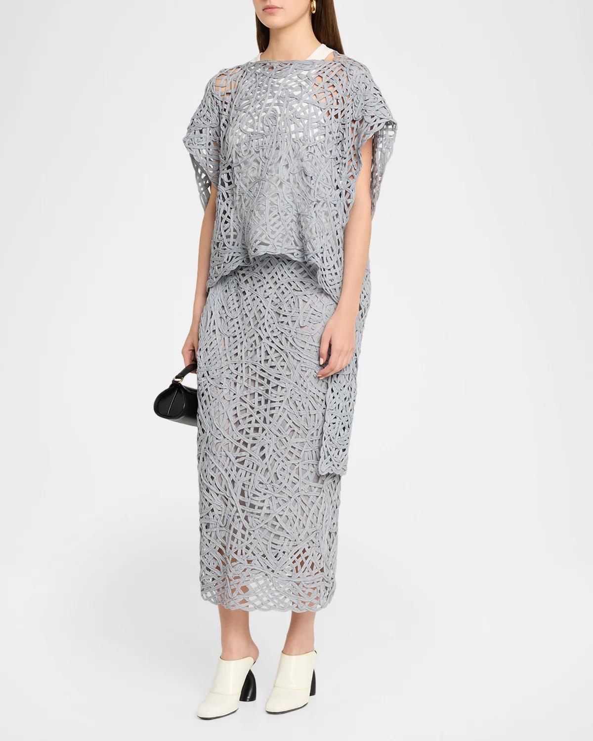 Clara Tiered Openwork Knit Top - thumbnail 4