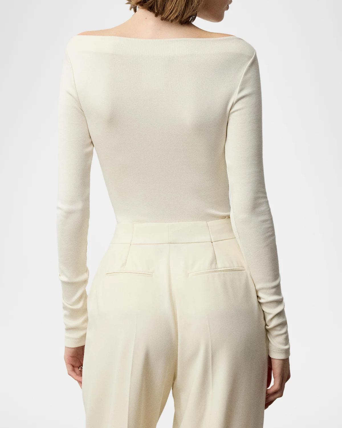 Marybeth Rib-Knit Stretch Silk Top - thumbnail 3