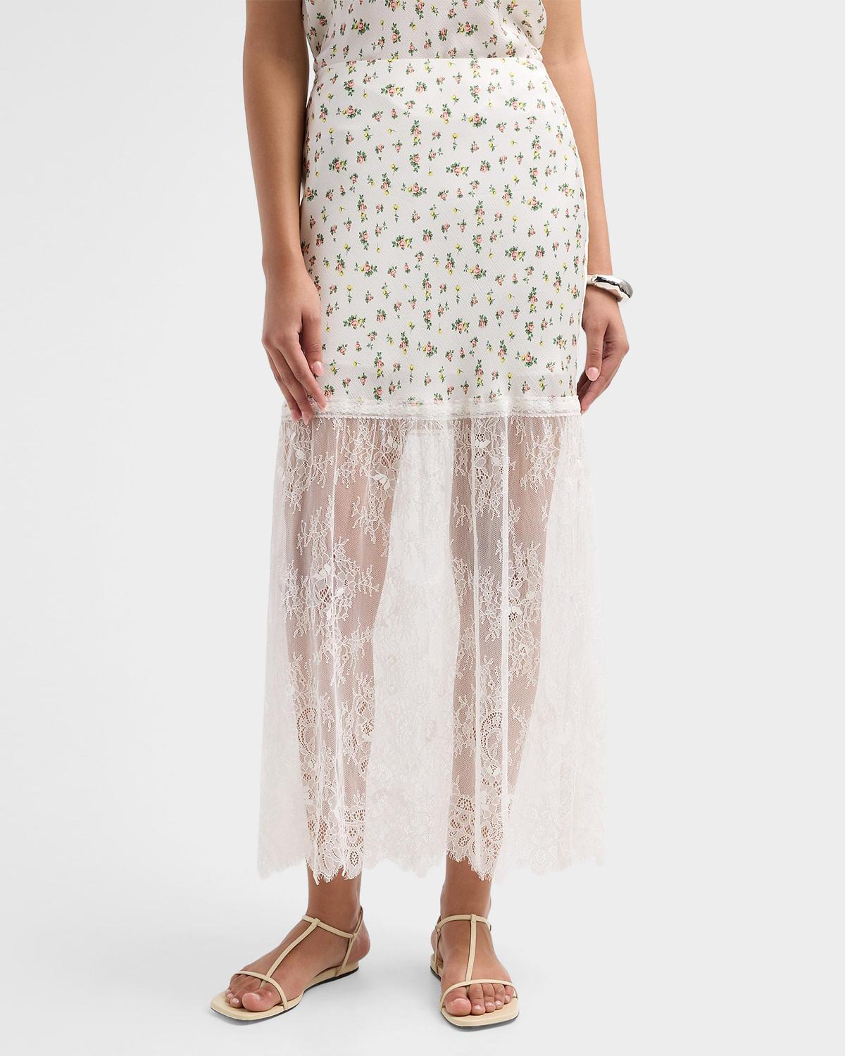 Flo Lace-Trim Midi Skirt - thumbnail 5
