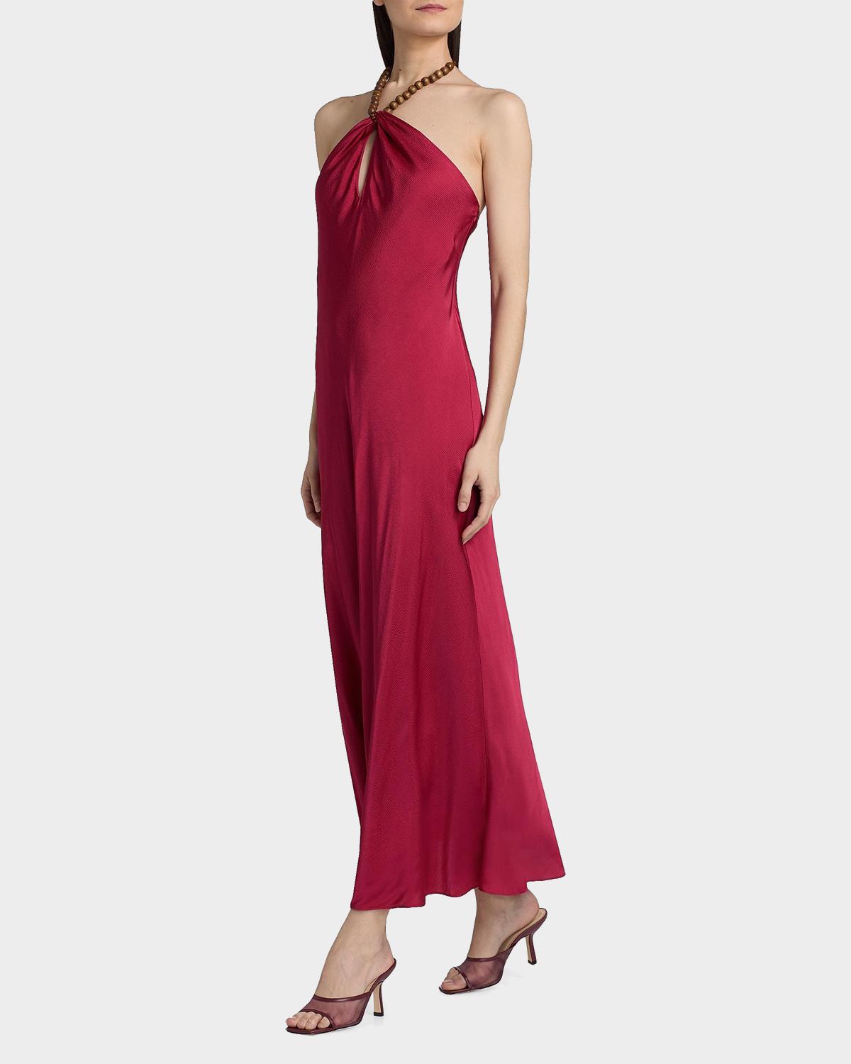 Giulia Beaded Halter Maxi Dress - thumbnail 2