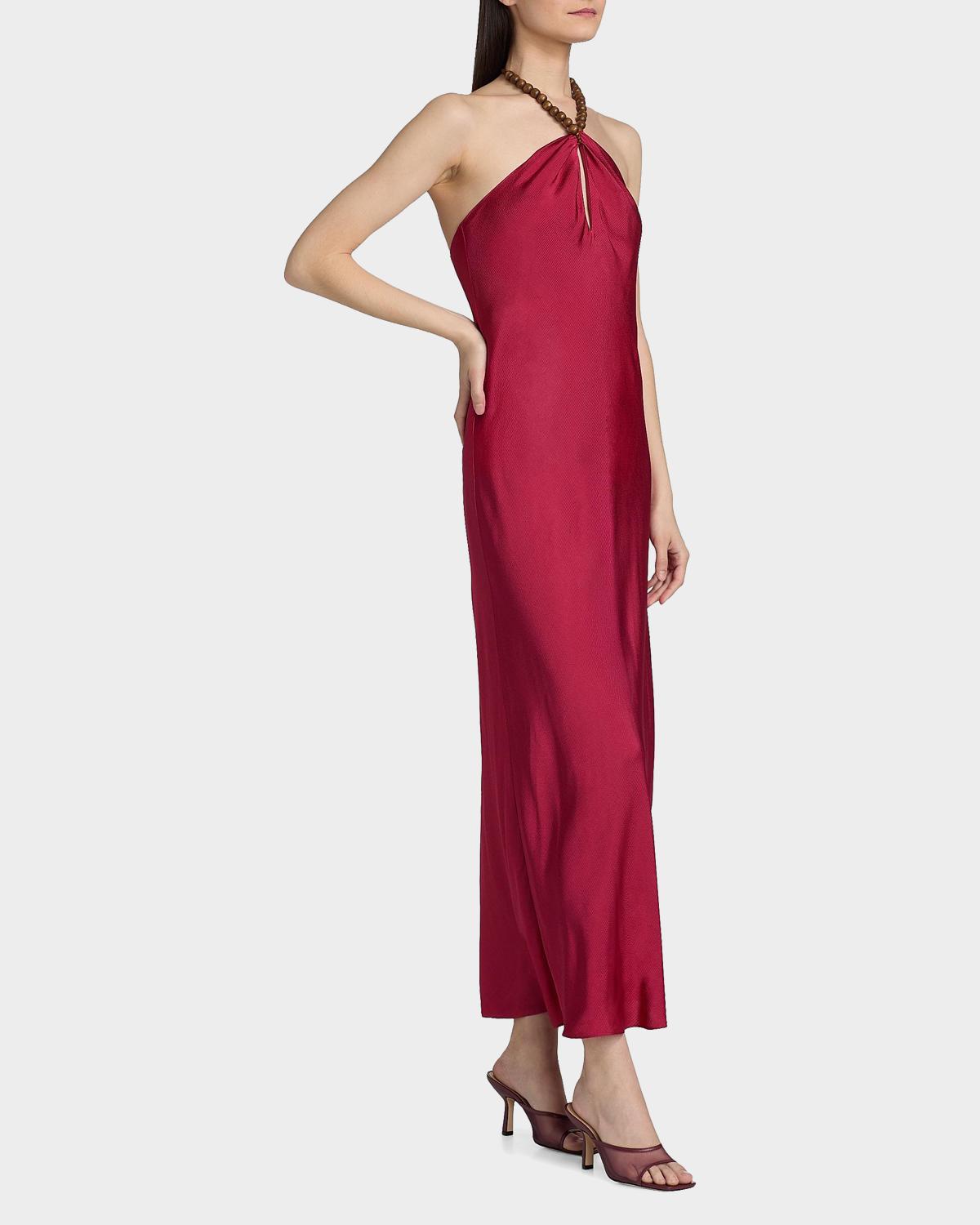 Giulia Beaded Halter Maxi Dress - thumbnail 6