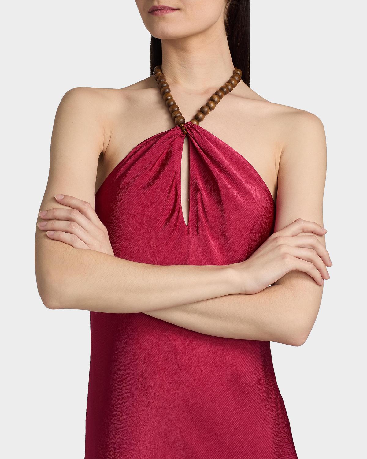 Giulia Beaded Halter Maxi Dress - thumbnail 7