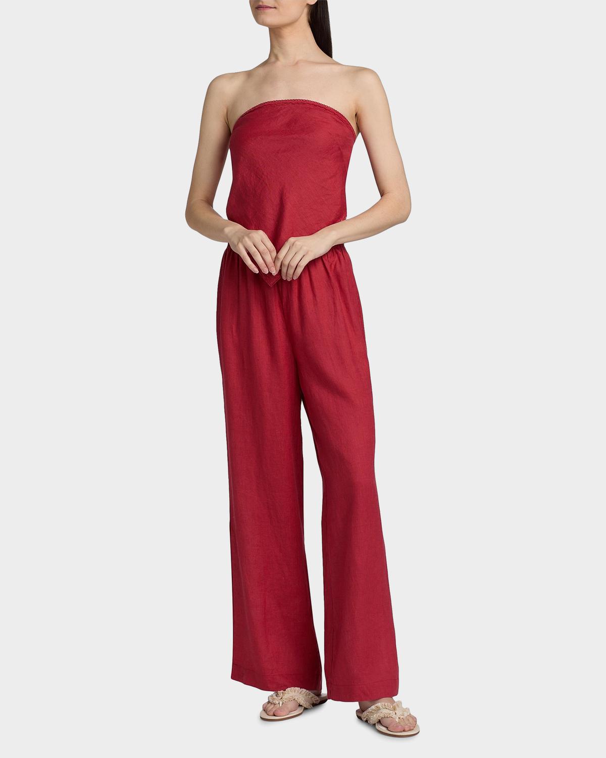 Gael Strapless Linen Camisole - thumbnail 2