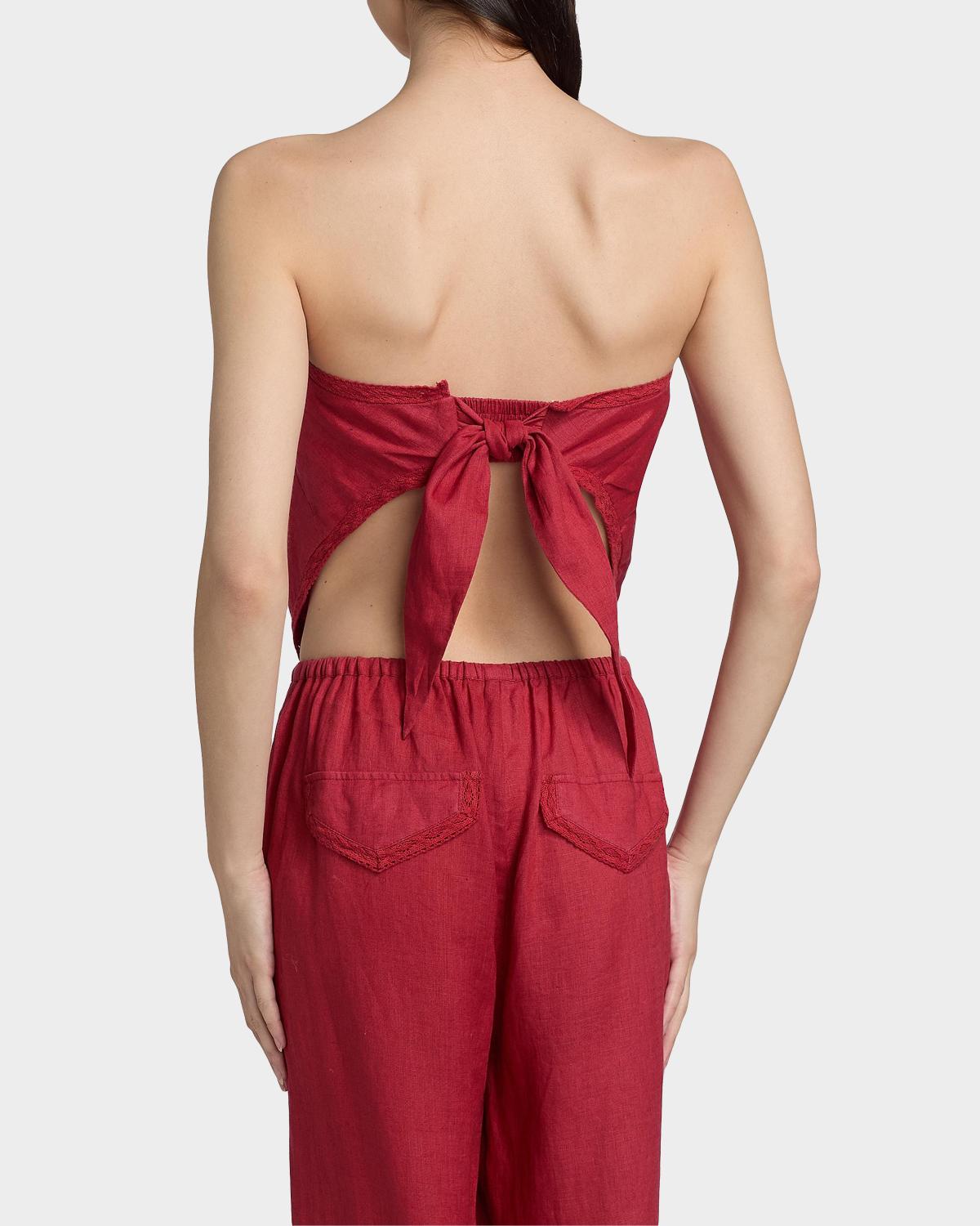 Gael Strapless Linen Camisole - thumbnail 3