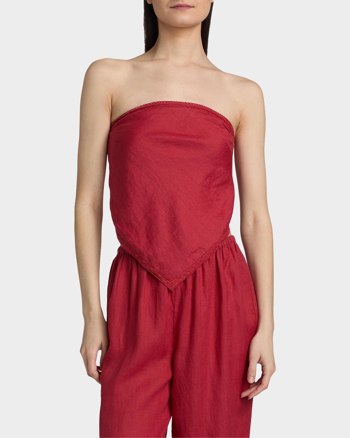 Gael Strapless Linen Camisole - thumbnail 4