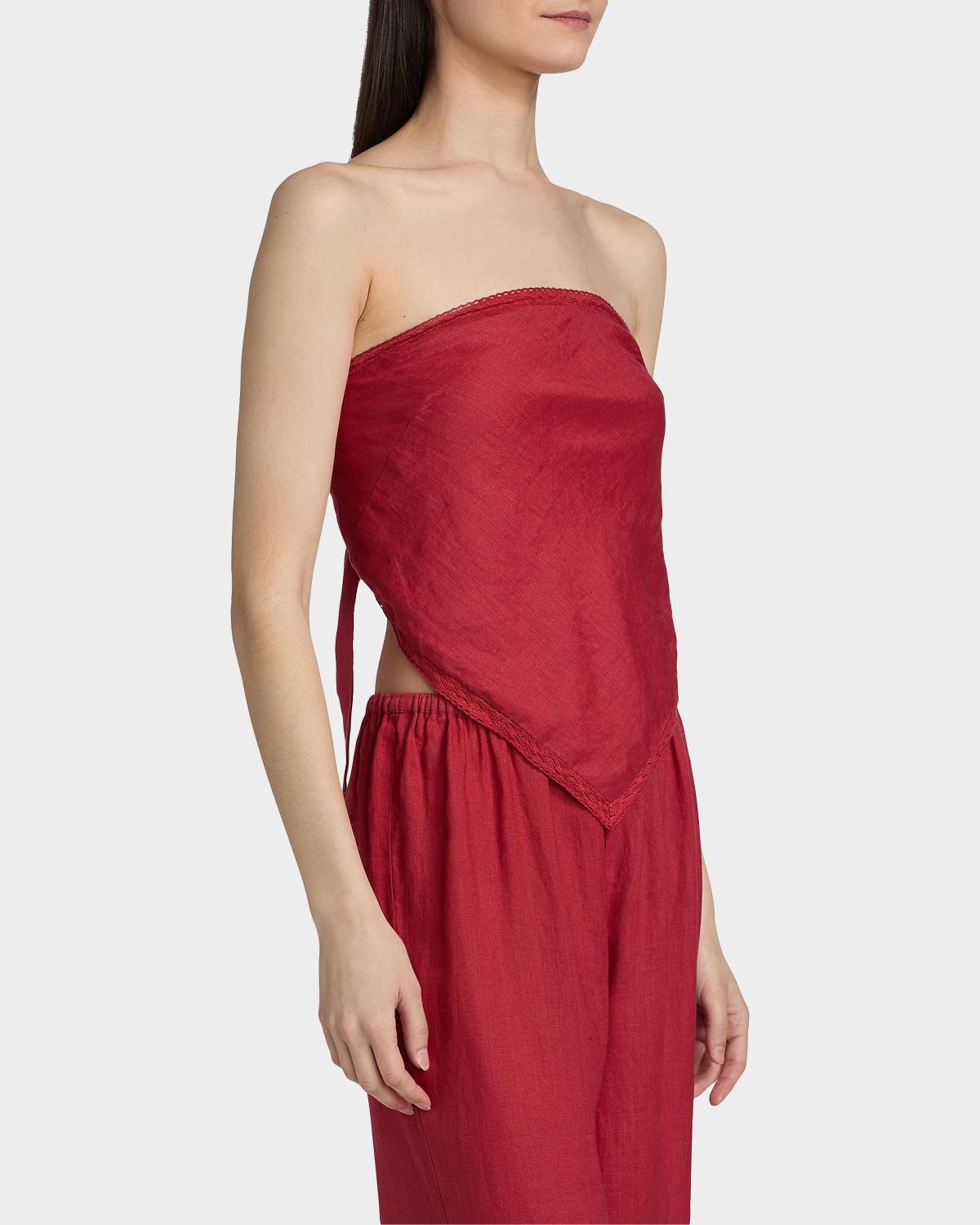 Gael Strapless Linen Camisole - thumbnail 6