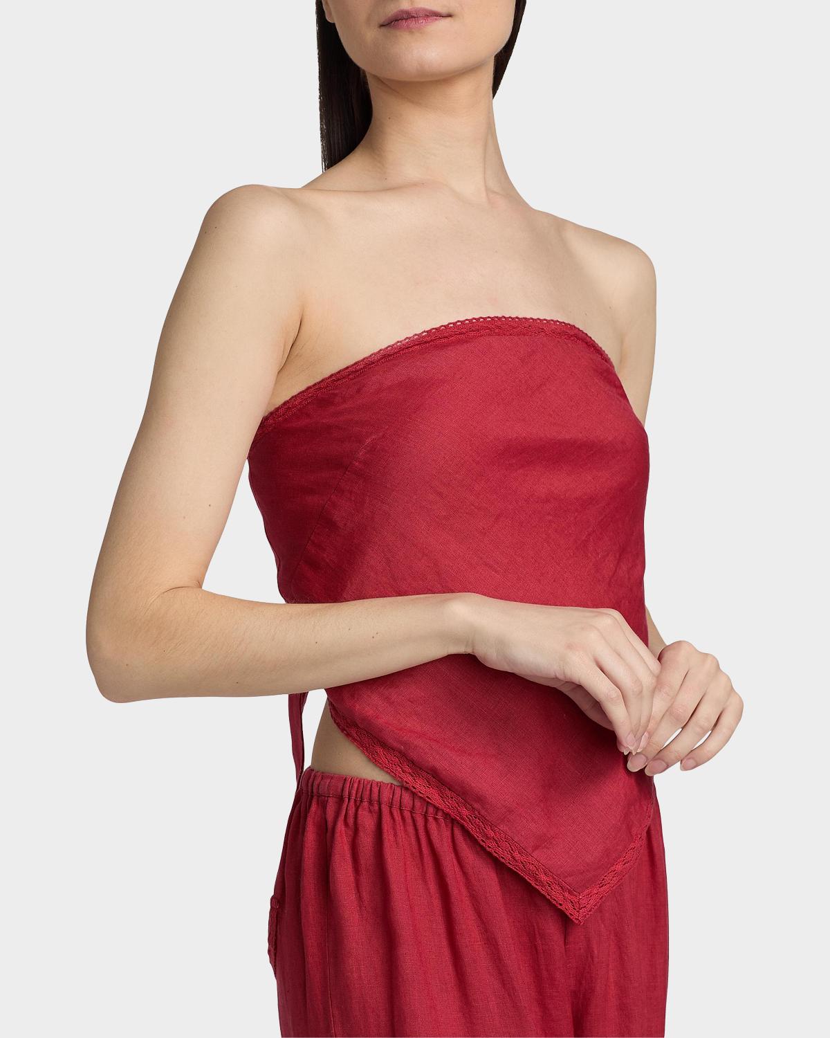 Gael Strapless Linen Camisole - thumbnail 7