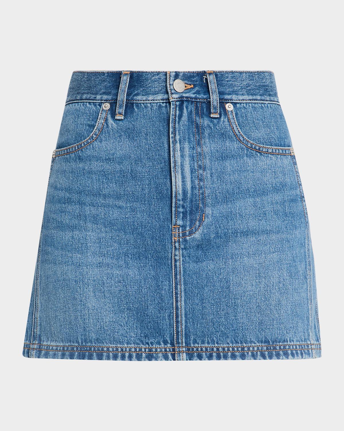 Veronica Beard Zora Denim Mini Skirt | Neiman Marcus