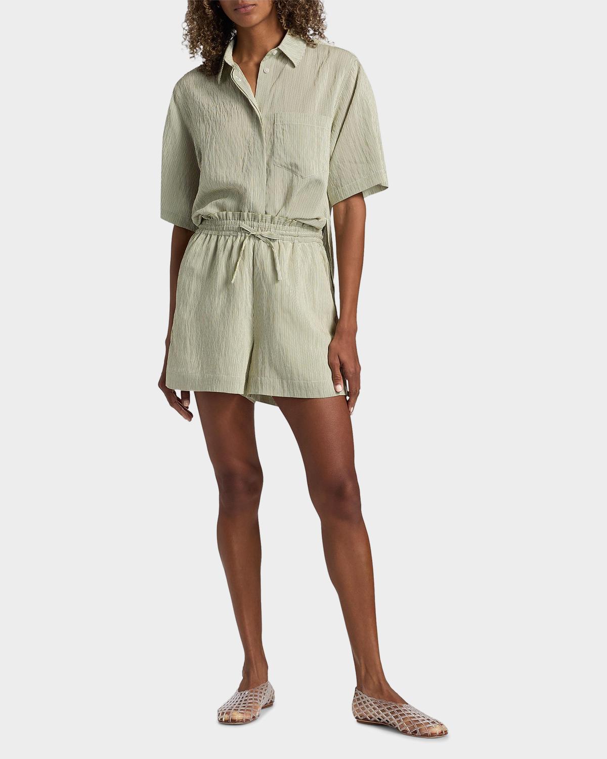 Belen Striped Shirting Shorts - thumbnail 2