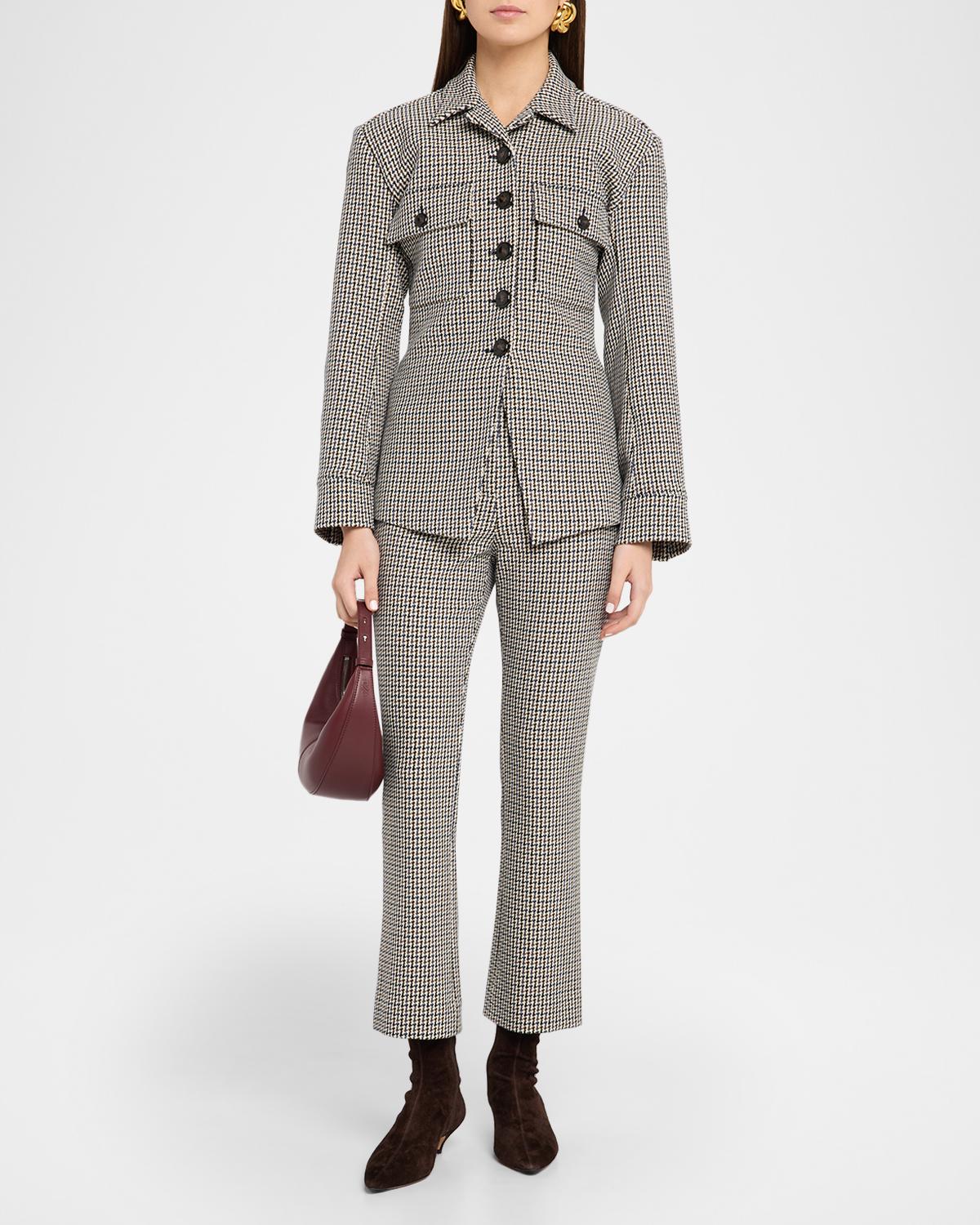 Arte Check Plaid Kick-Flare Pants - thumbnail 2