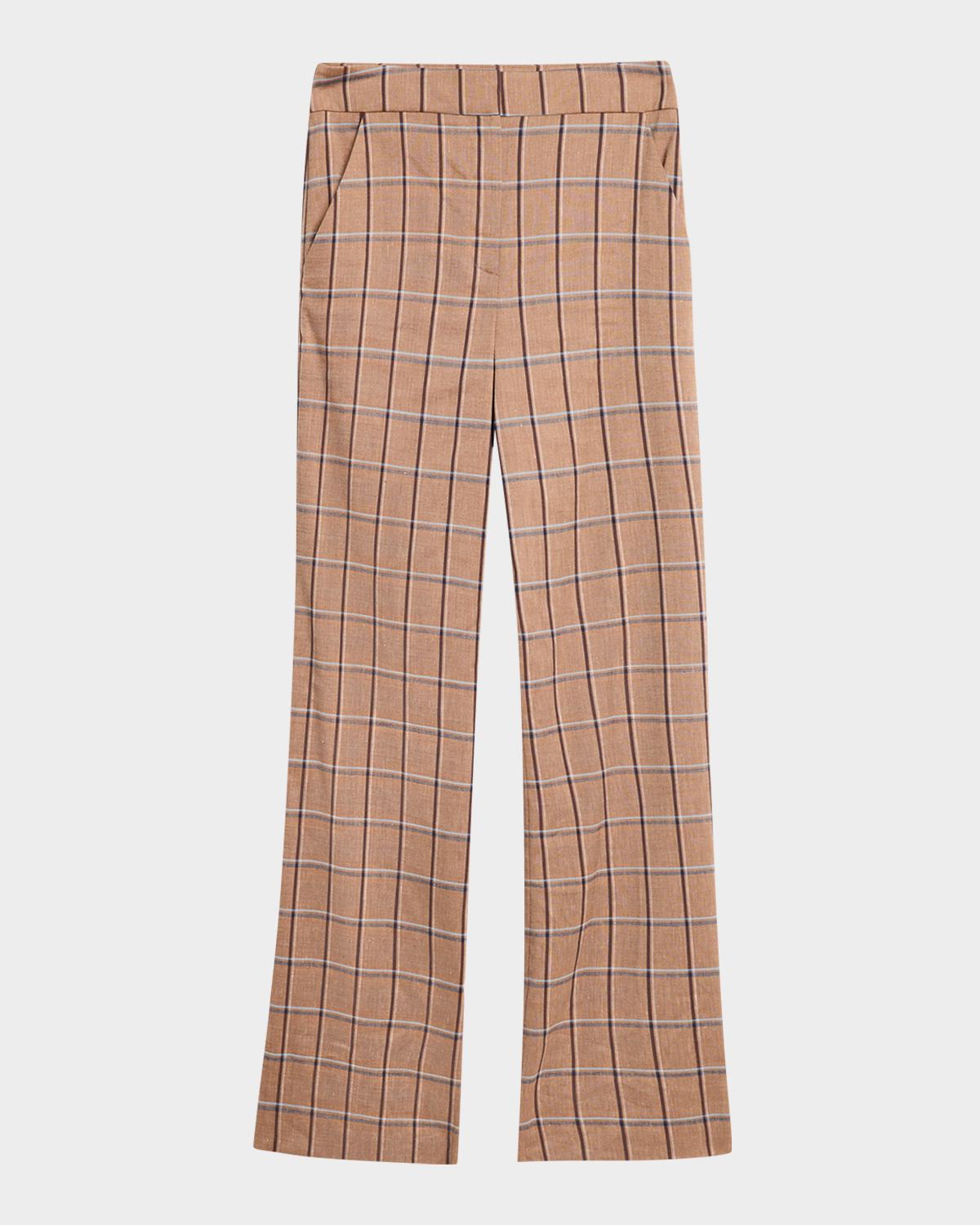 Tonelli Plaid Wide-Leg Pants