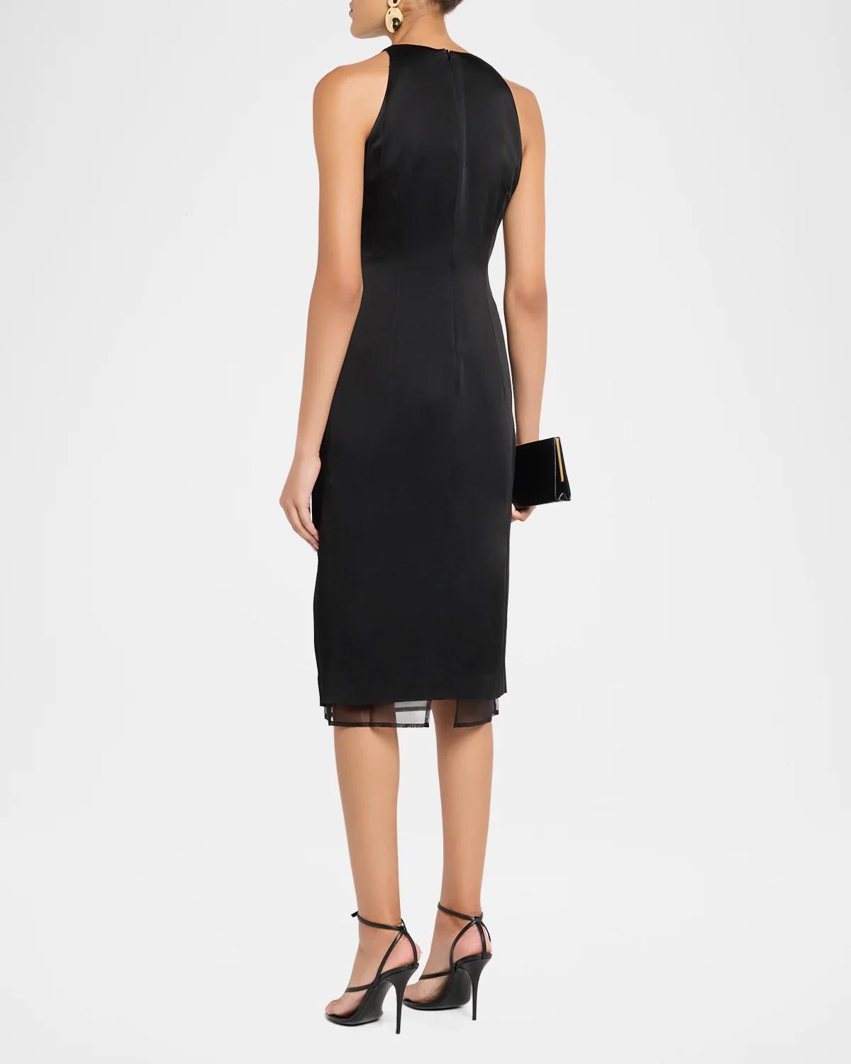 Sleeveless Sarong Halter Midi Dress - thumbnail 3
