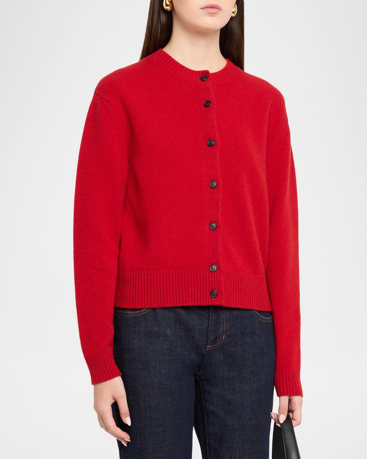 Classic Crewneck Wool Cardigan - thumbnail 4