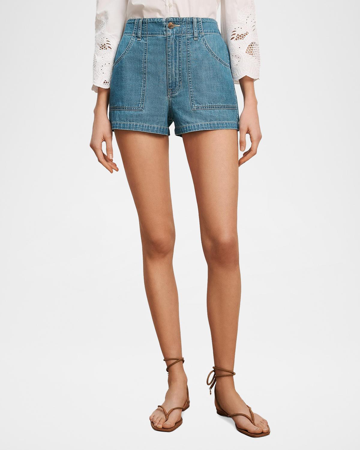 Sally Cotton Denim Shorts - thumbnail 4