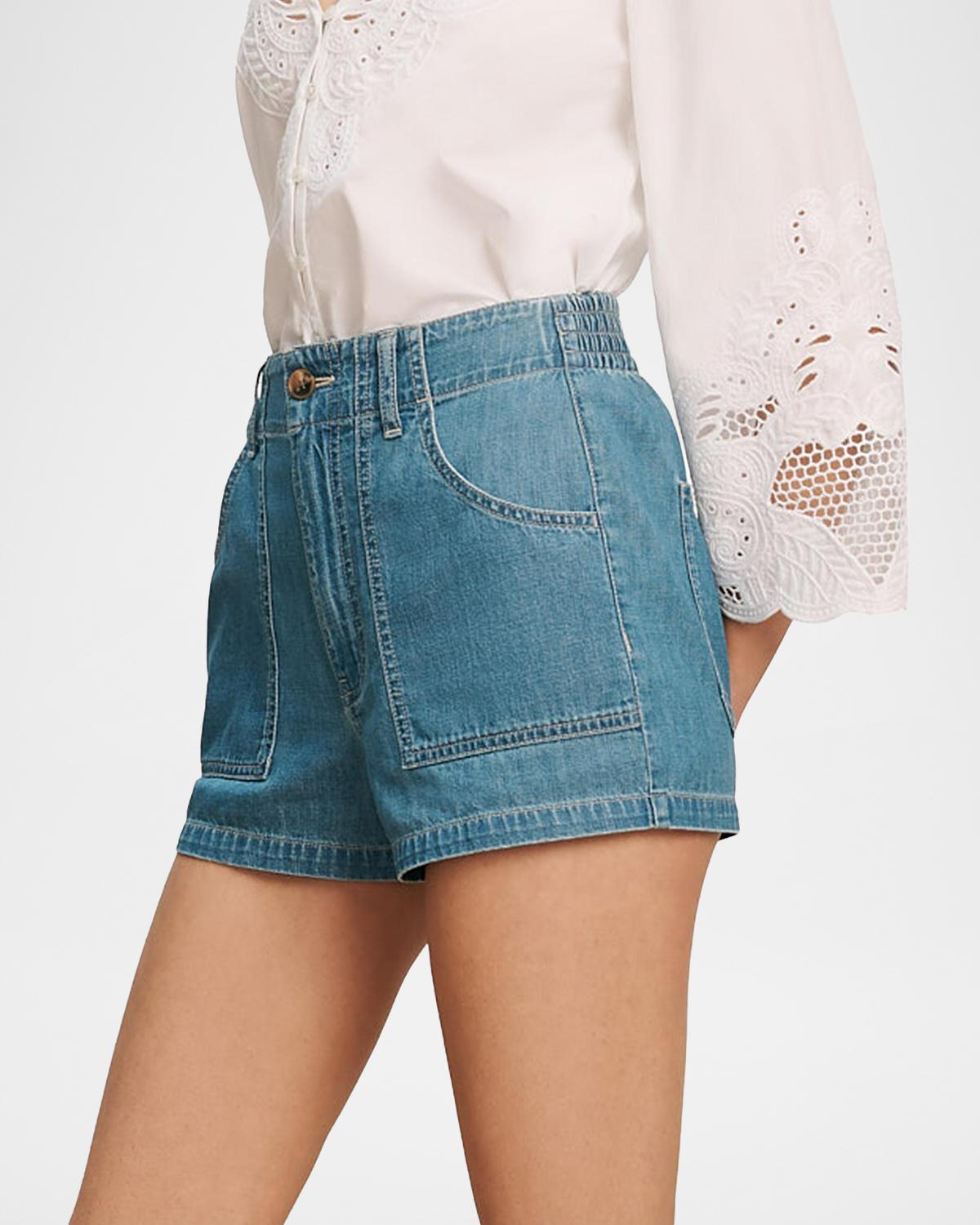 Sally Cotton Denim Shorts - thumbnail 6