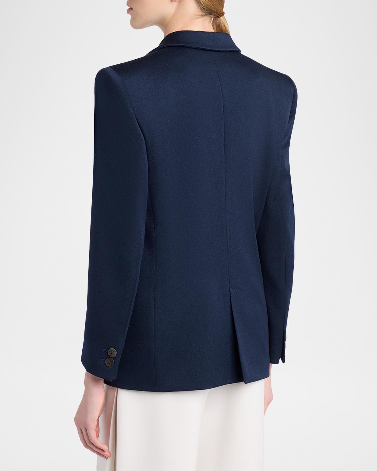 Wool-Silk Double-Breasted Blazer Jacket - thumbnail 3