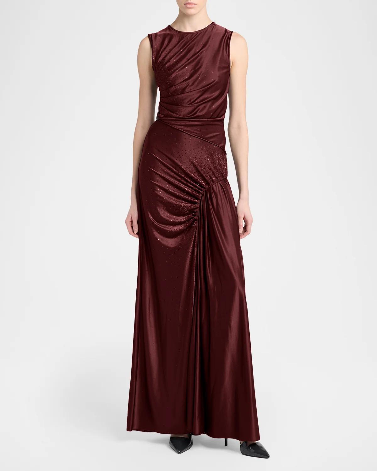 Surplice-Neck Cap-Sleeve Column Dress - thumbnail 2