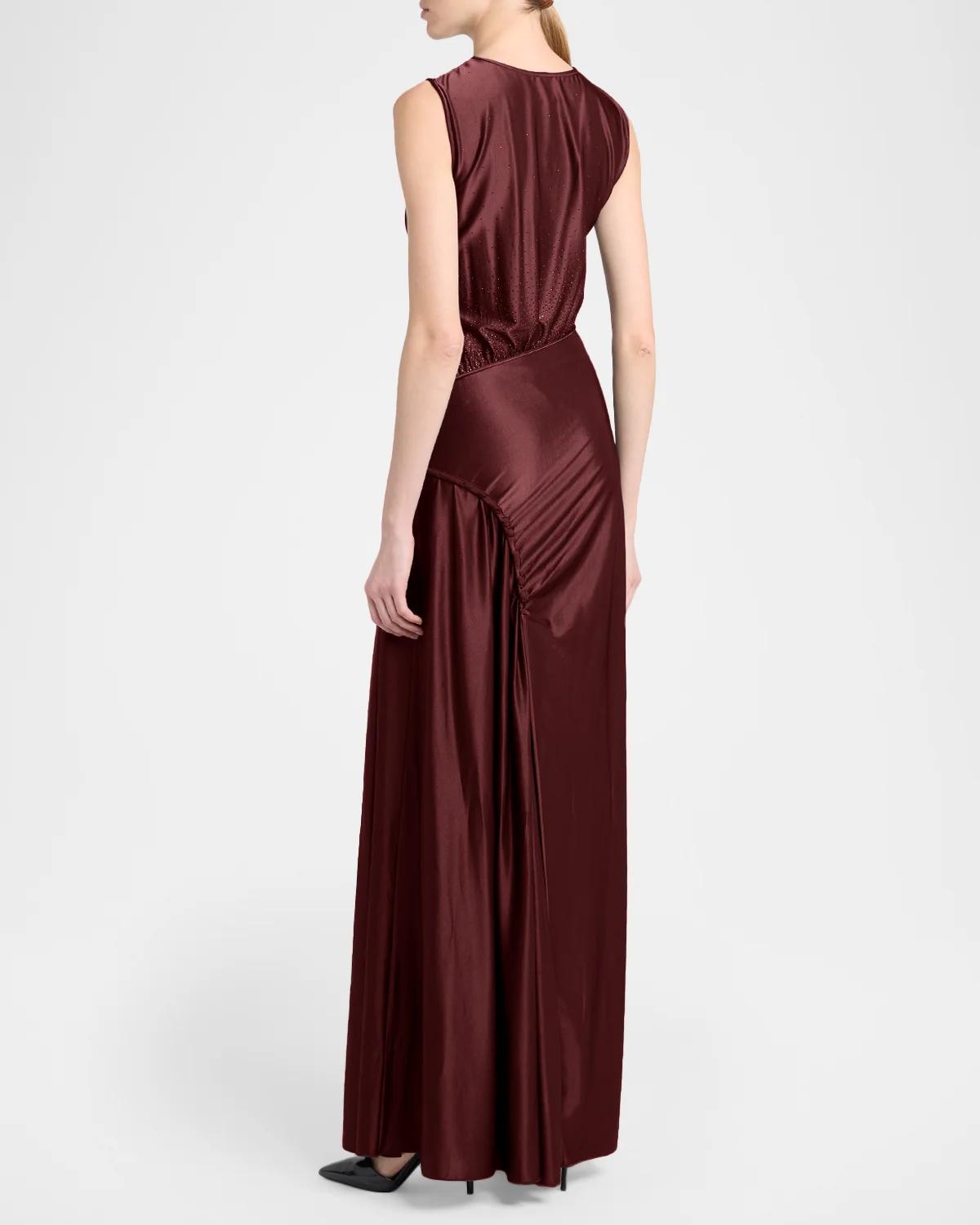 Surplice-Neck Cap-Sleeve Column Dress - thumbnail 3