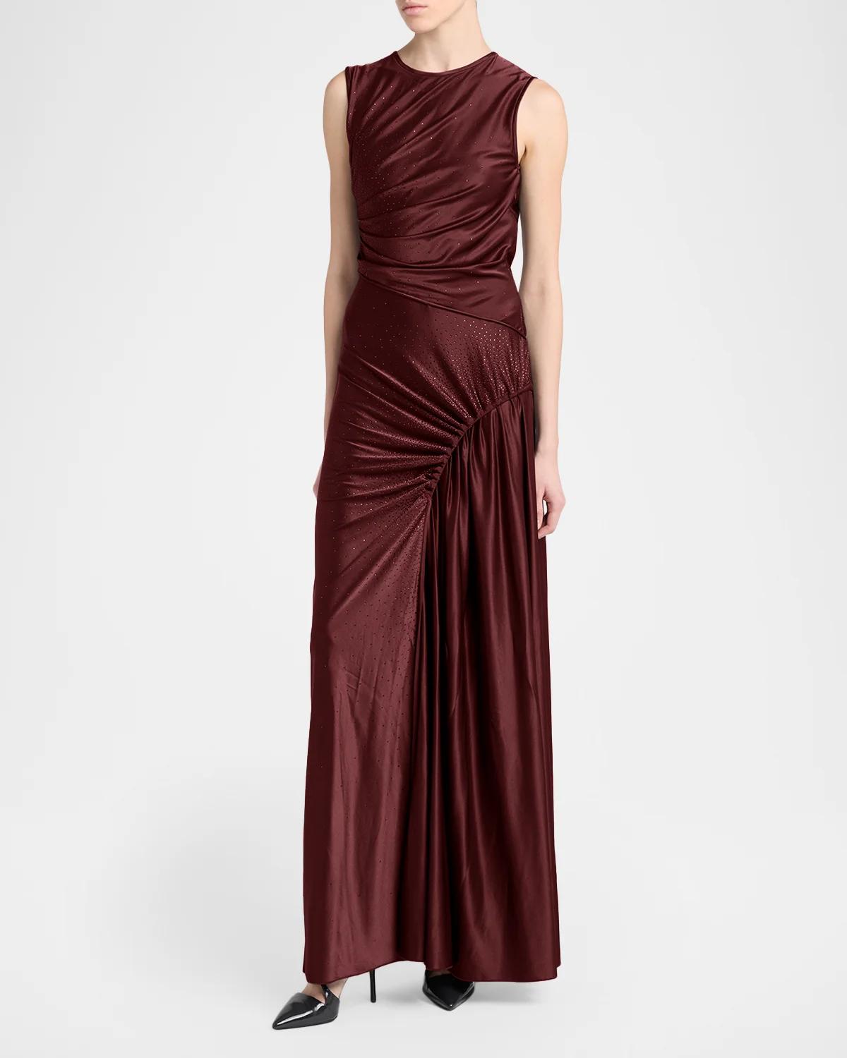 Surplice-Neck Cap-Sleeve Column Dress - thumbnail 4