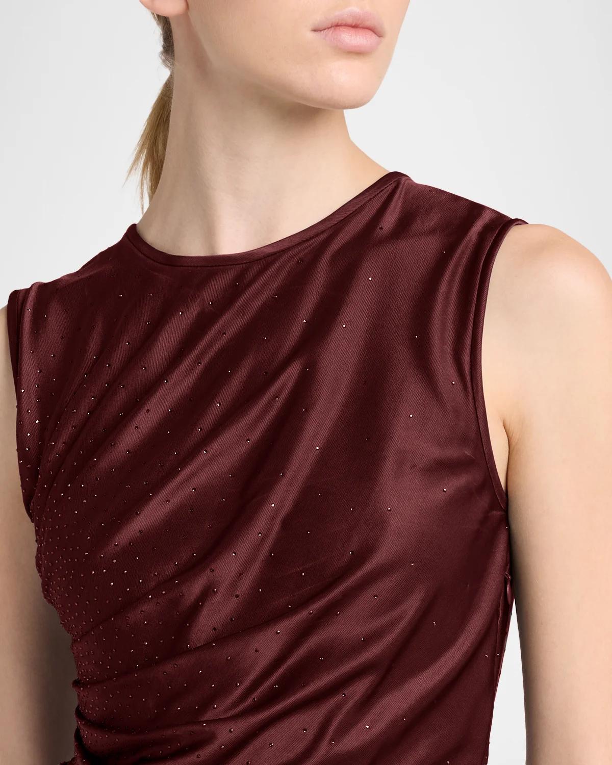 Surplice-Neck Cap-Sleeve Column Dress - thumbnail 5