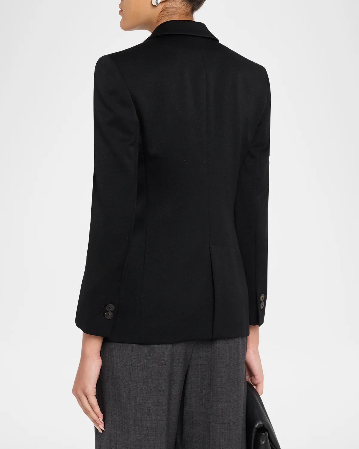 Double-Breasted Slim Wool Blazer - thumbnail 3