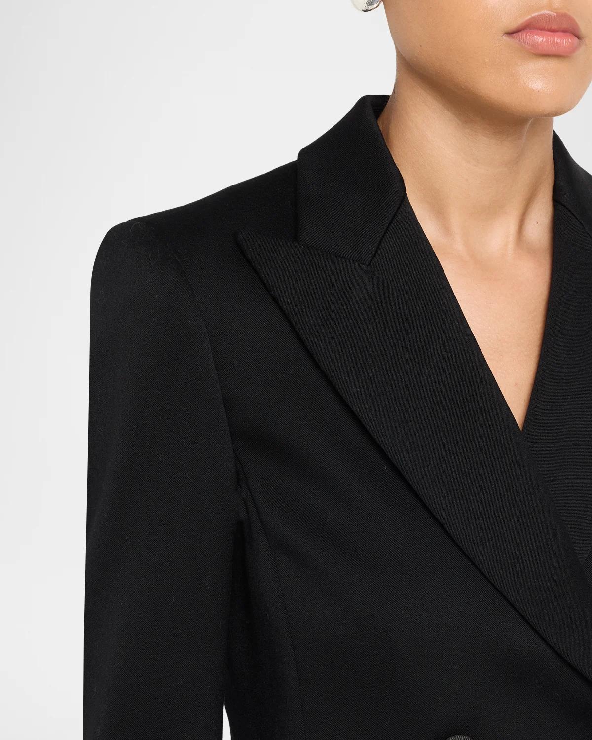 Double-Breasted Slim Wool Blazer - thumbnail 5
