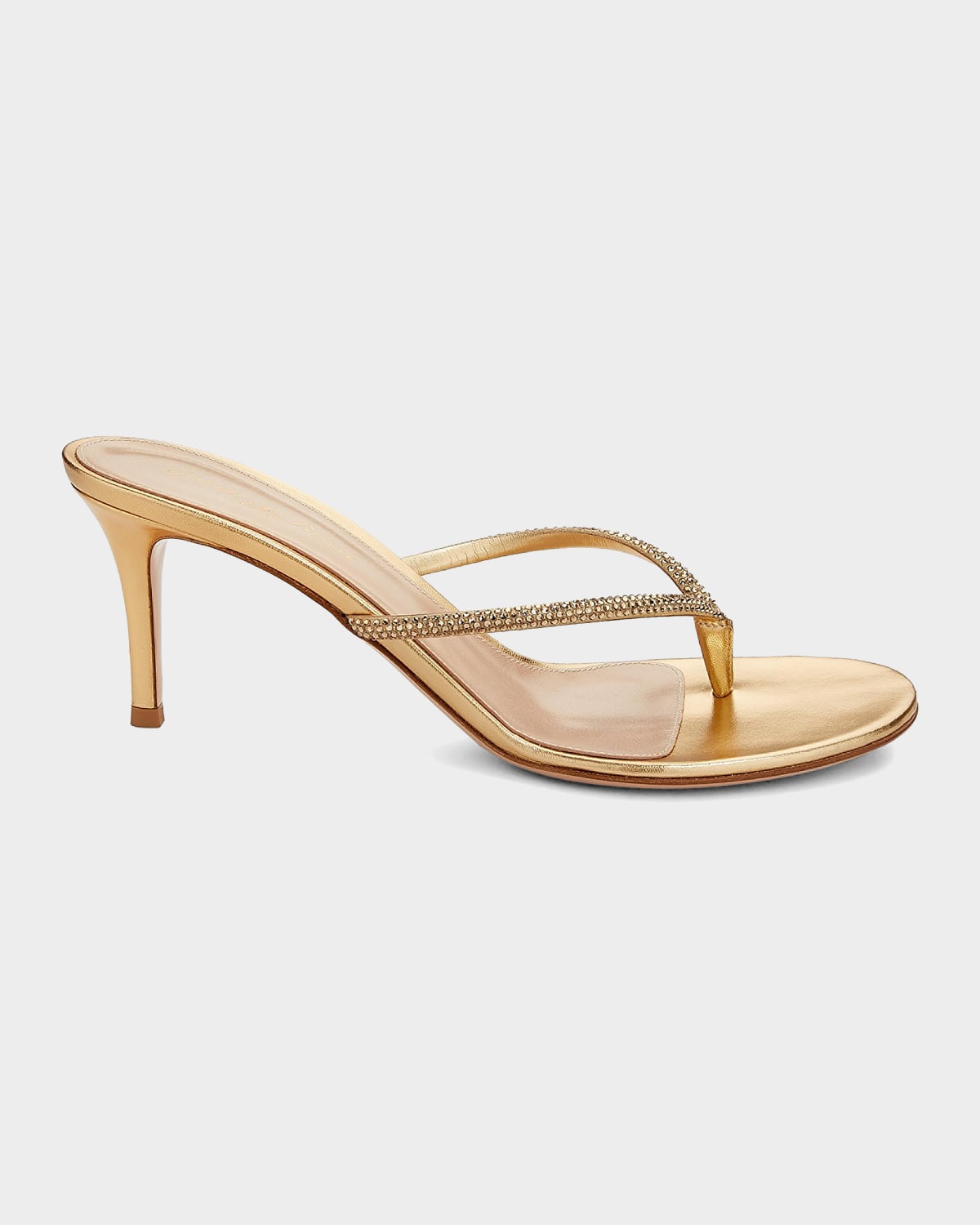 Gianvito Rossi India 70MM Rhinestone-Embellished Metallic Leather