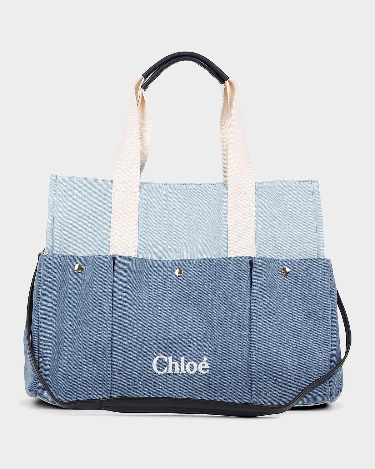 Chloe Cotton Denim Changing Bag | Neiman Marcus