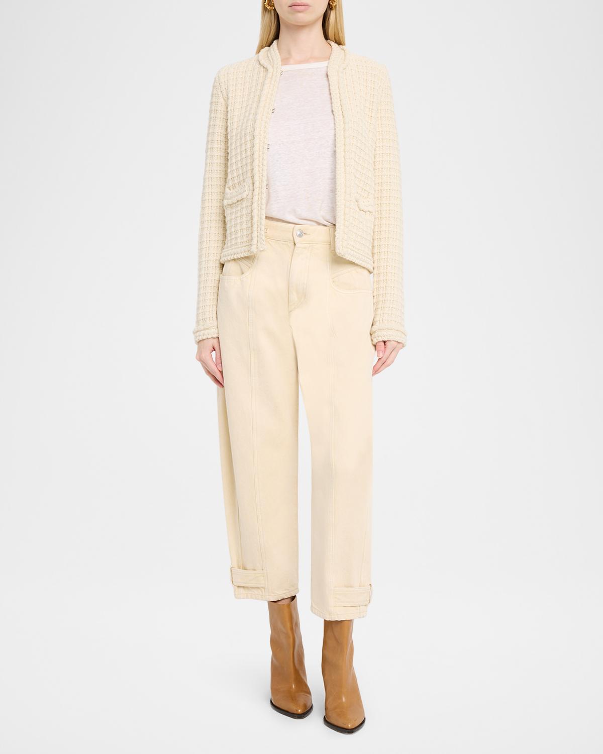 Hortense Windowpane Knit Collarless Jacket - thumbnail 2