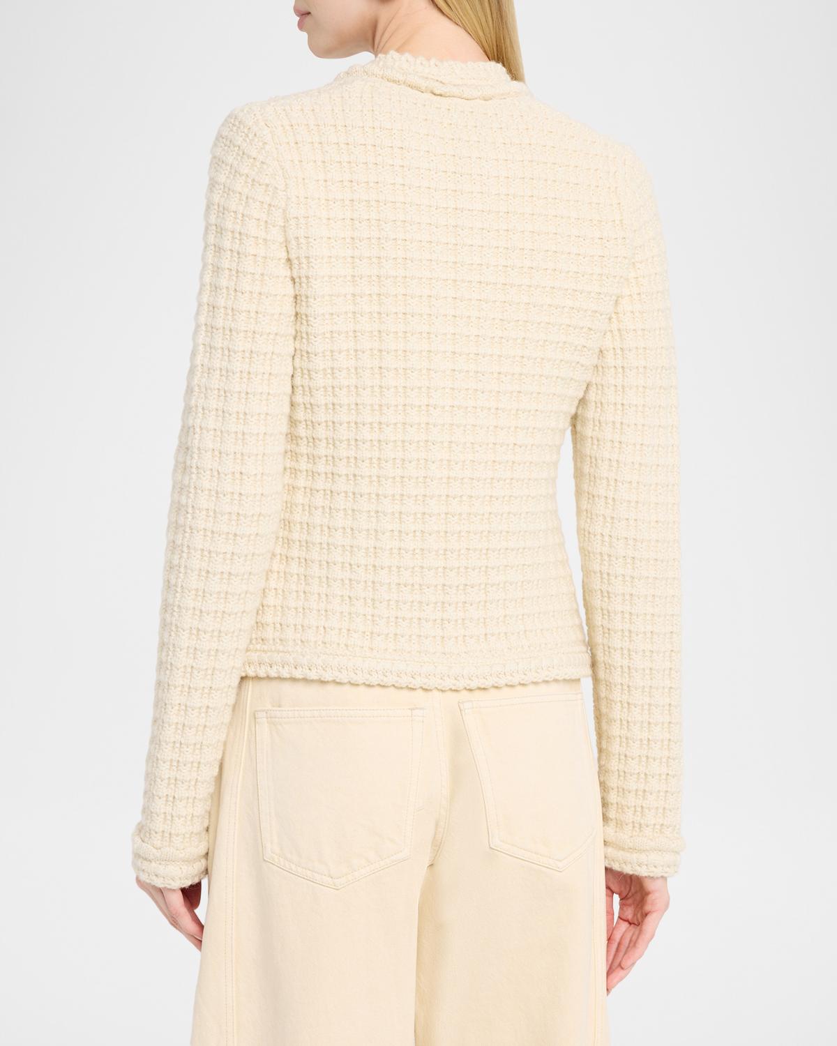 Hortense Windowpane Knit Collarless Jacket - thumbnail 3